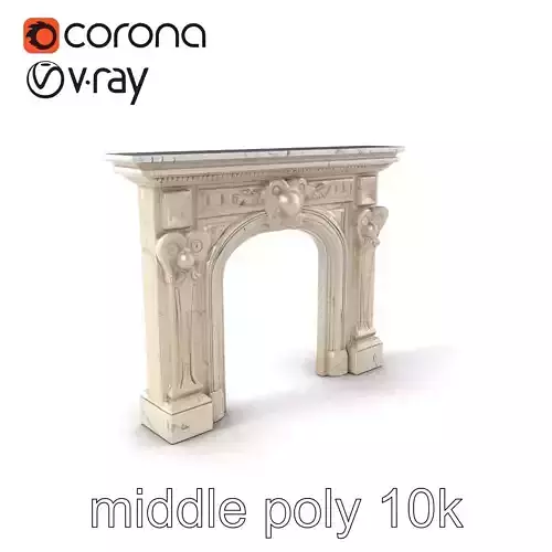 Classic Marble Fireplace Mantelpiece model pack Low-poly 3D model