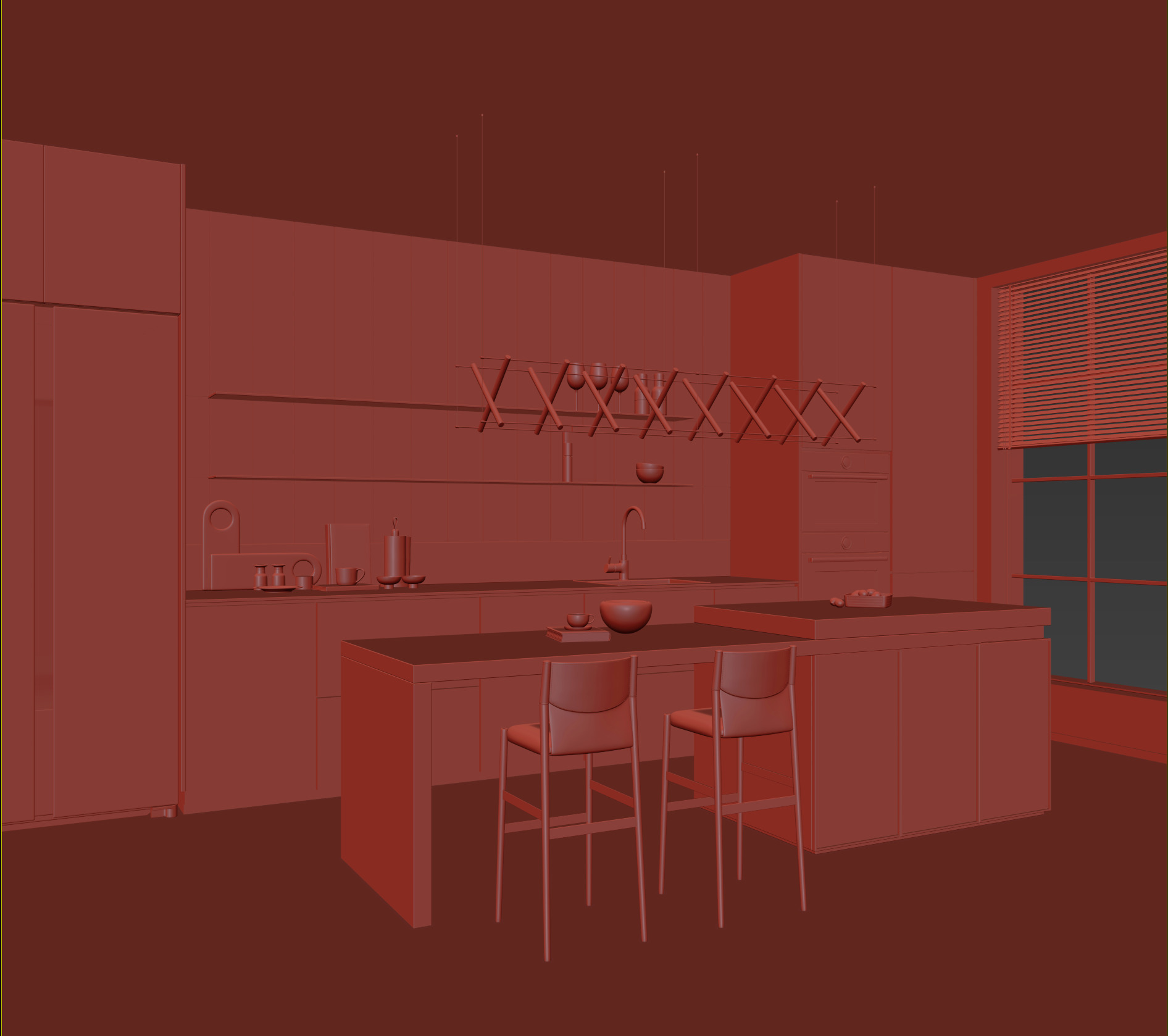 Modern Kitchen 3D model_1