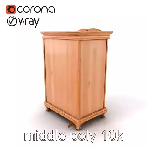 Ornate Wood Armoire model pack Low-poly 3D model