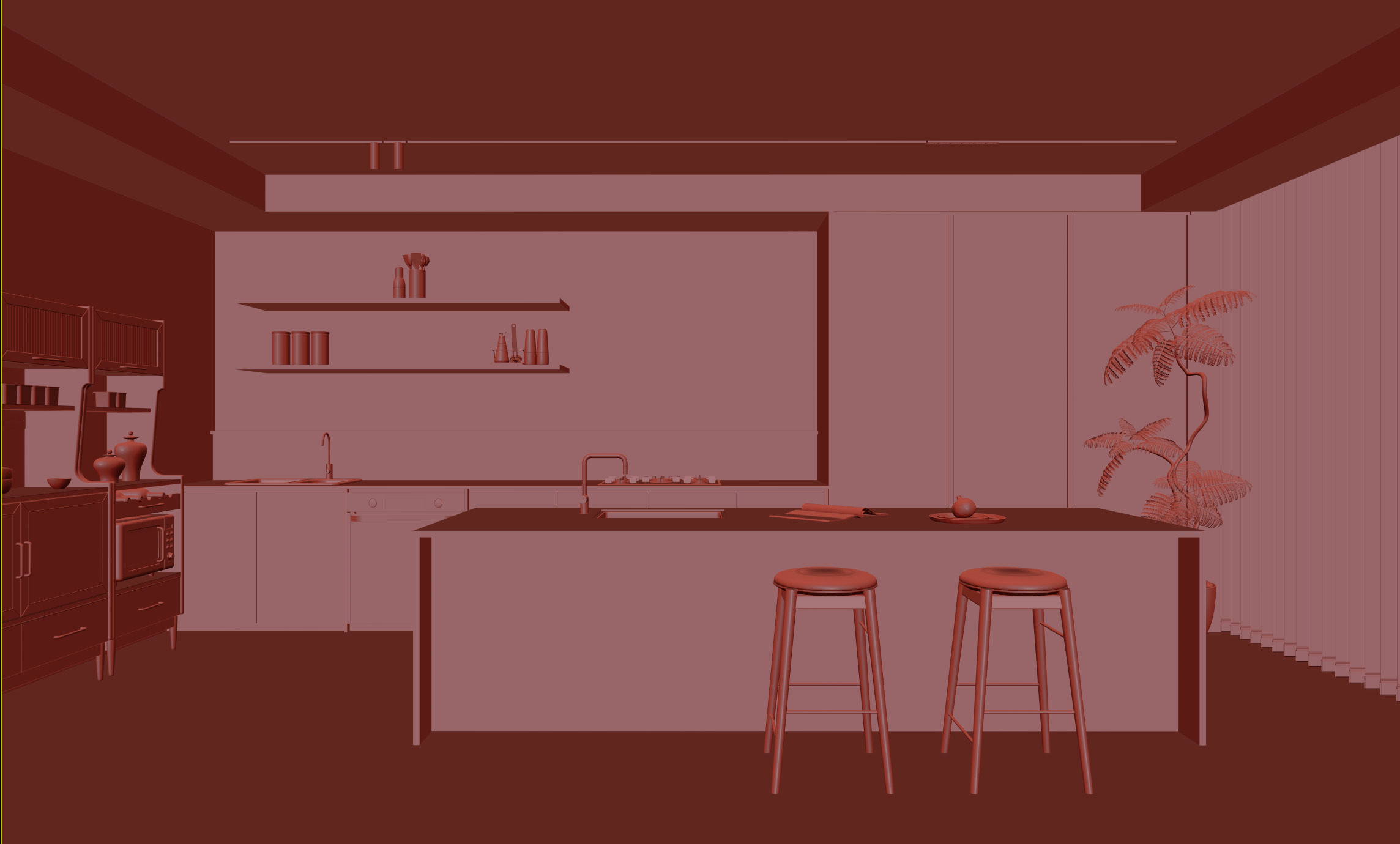 Modern Kitchen 3D model_1