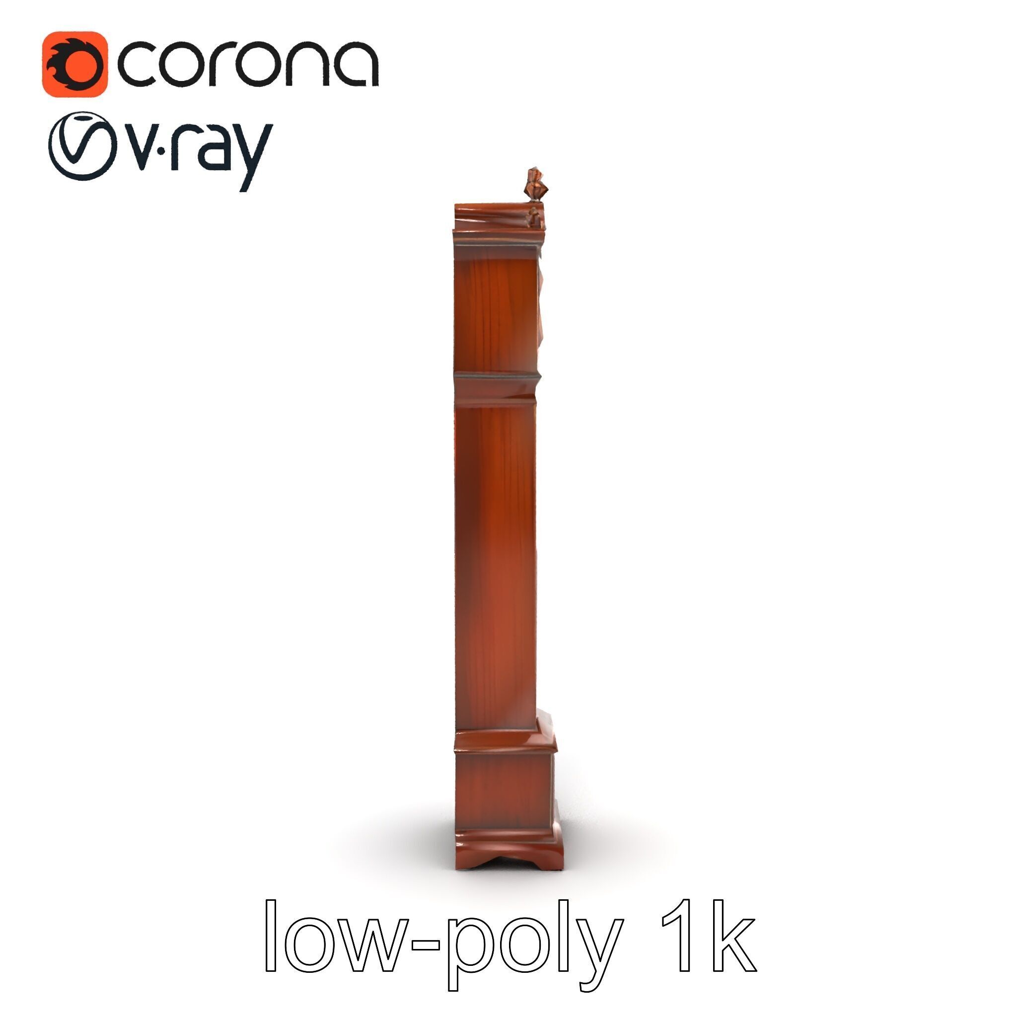 Antique Grandfather Clock Brass Pendulum model pack Low-poly 3D model_19