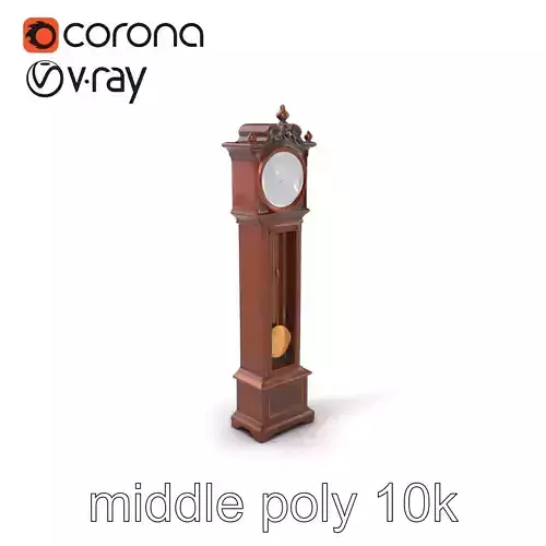 Antique Grandfather Clock Brass Pendulum model pack Low-poly 3D model