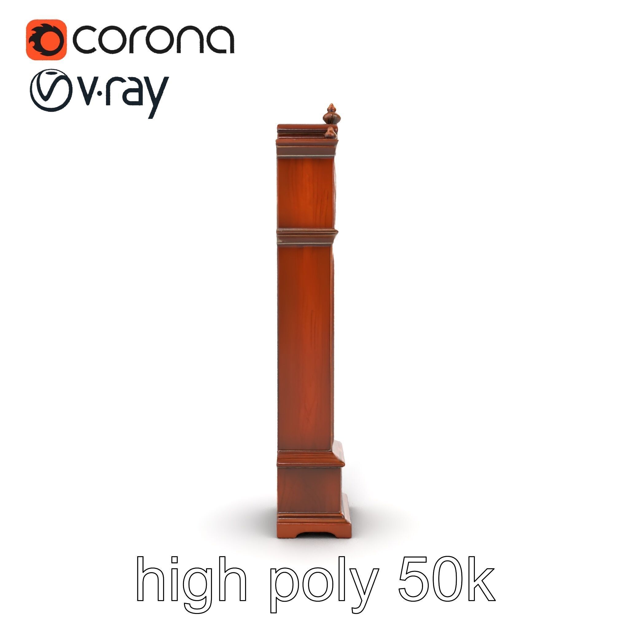 Antique Grandfather Clock Brass Pendulum model pack Low-poly 3D model_13