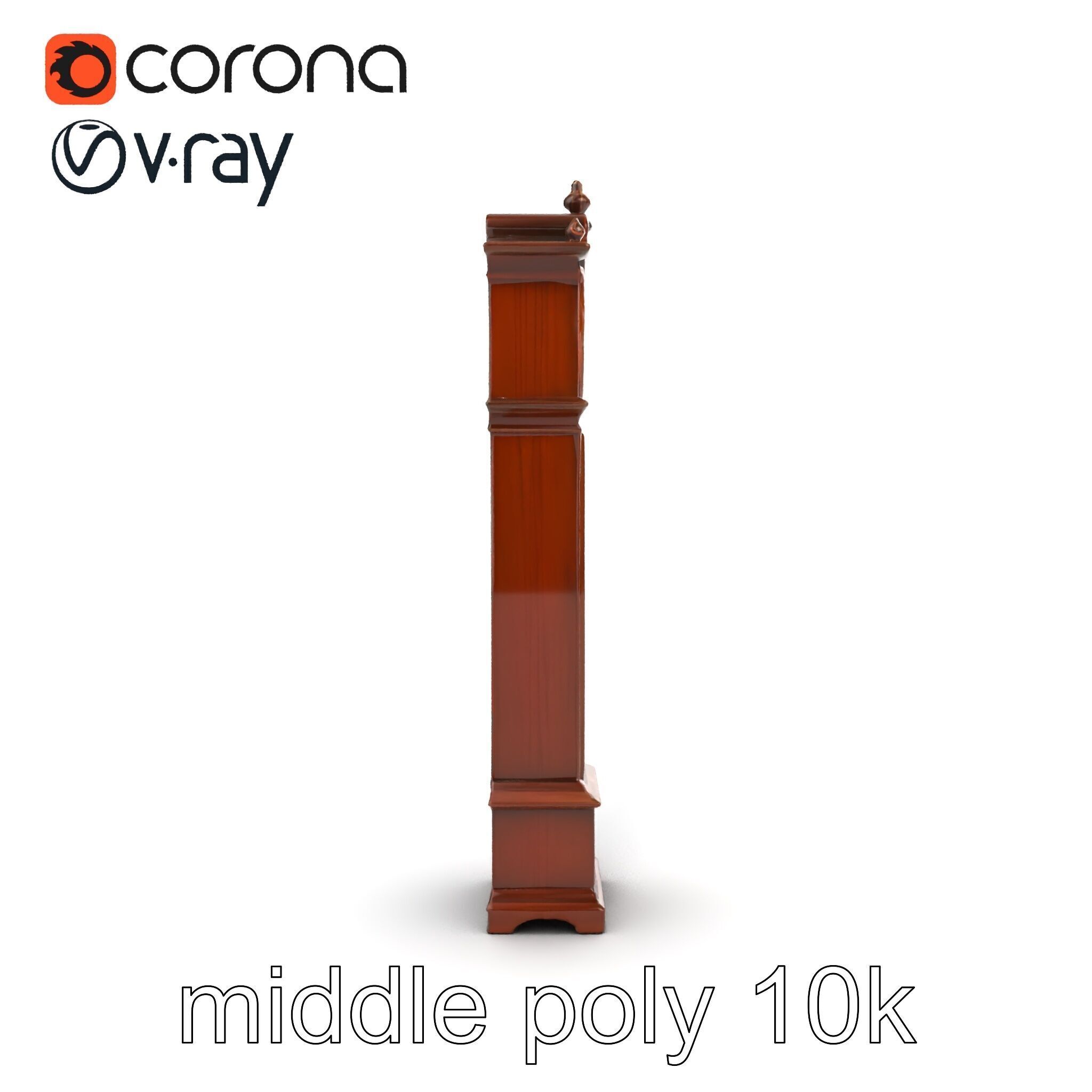 Antique Grandfather Clock Brass Pendulum model pack Low-poly 3D model_20