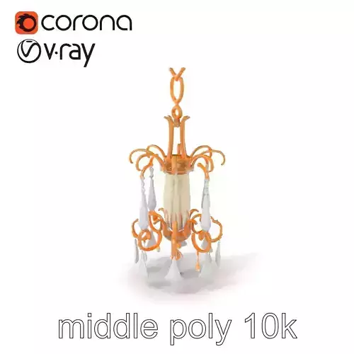 Victorian Crystal Chandelier Intricate Metalwork model pack Low-poly 3D model