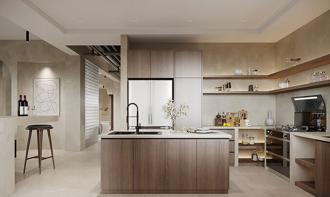 Modern restaurant kitchen 3D model