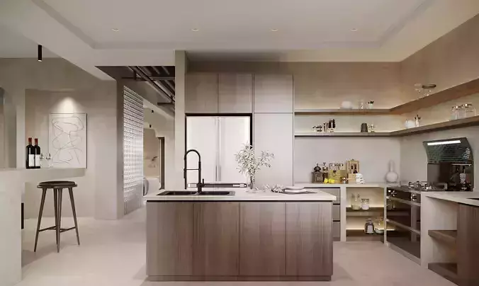 Modern restaurant kitchen
