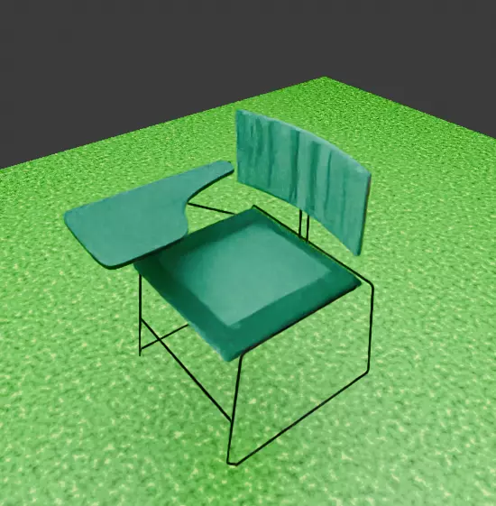 Futuristic Classroom Chair with Materials Low-poly 3D model_0