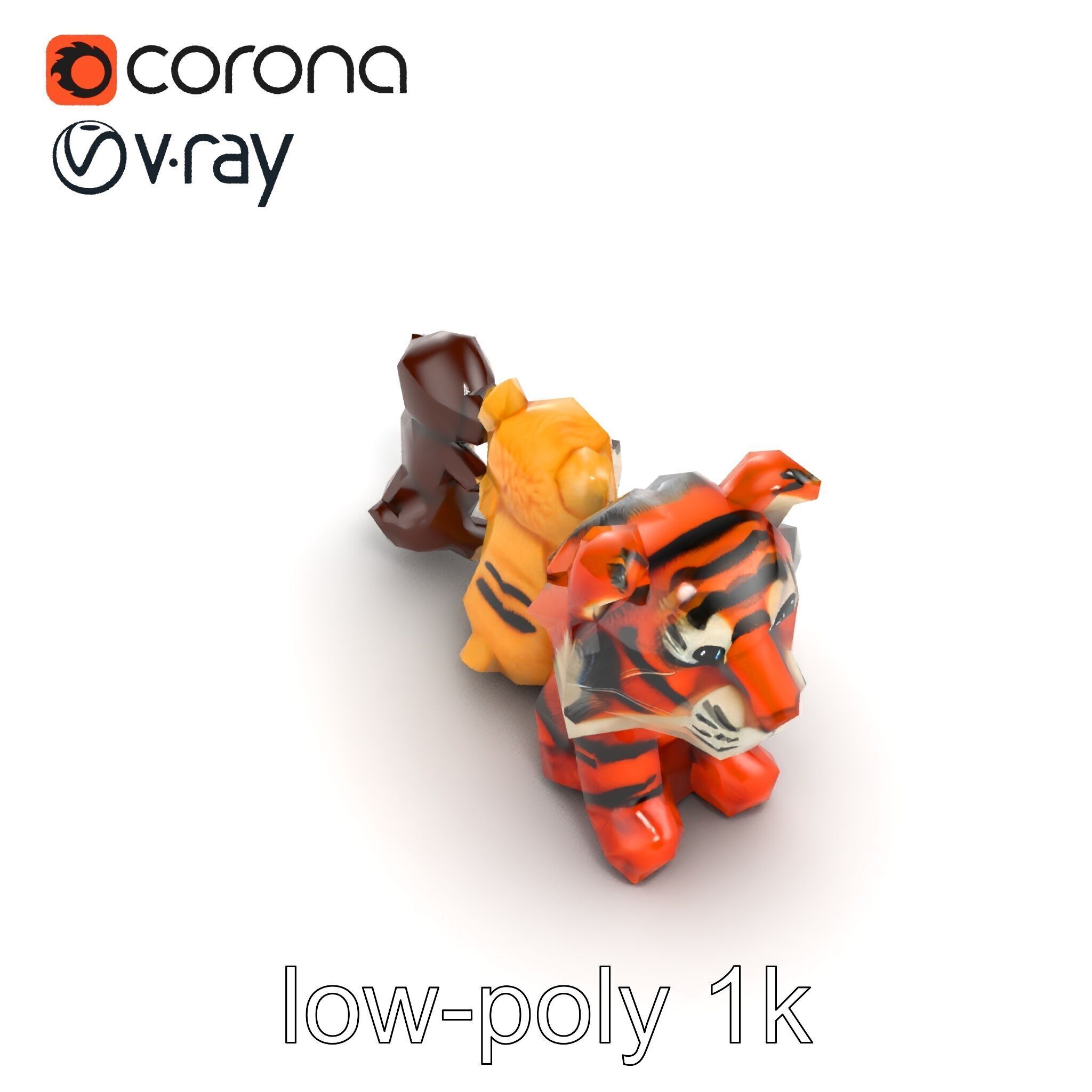 Fluffy Animal Puppets Model Pack Low-poly 3D model_22