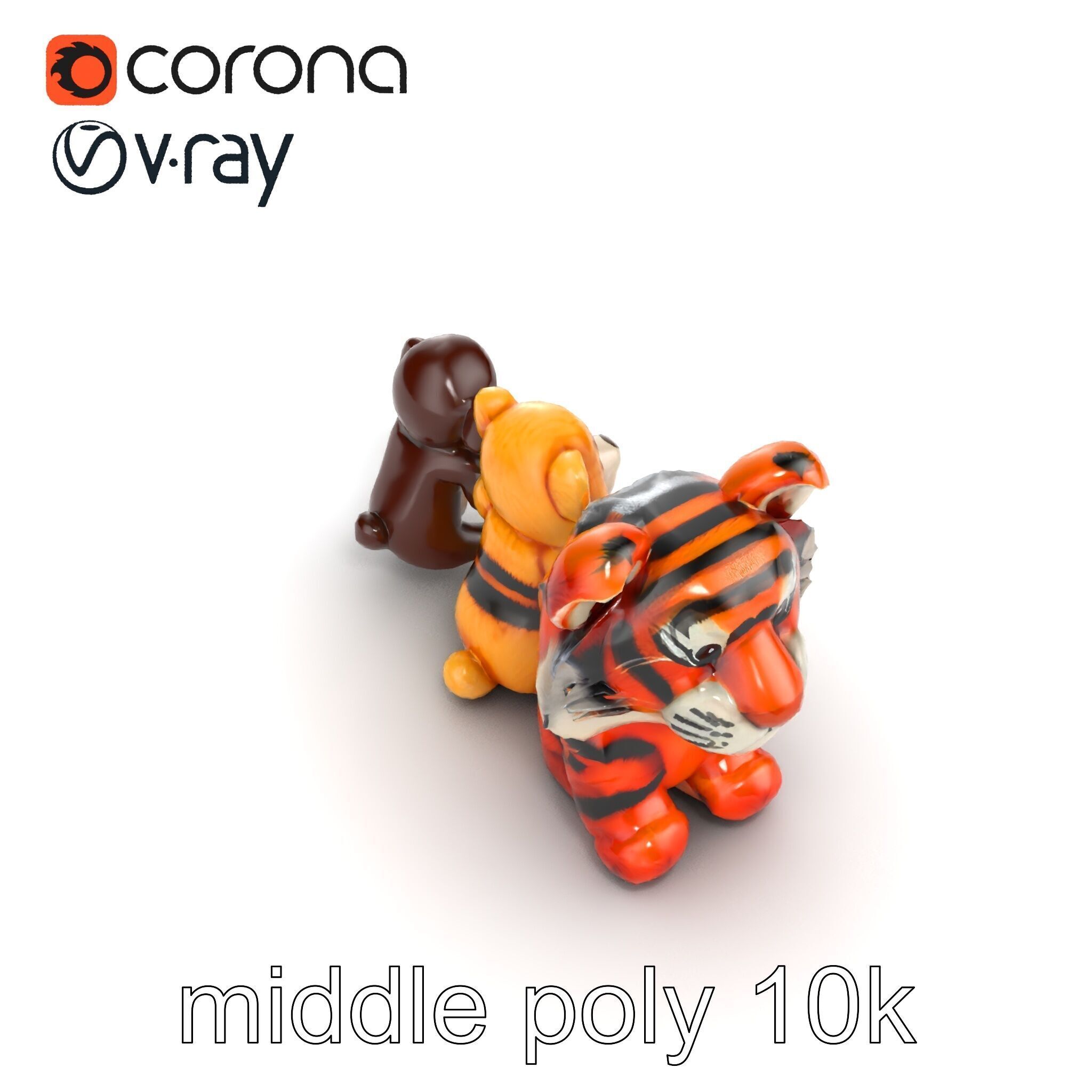 Fluffy Animal Puppets Model Pack Low-poly 3D model_25