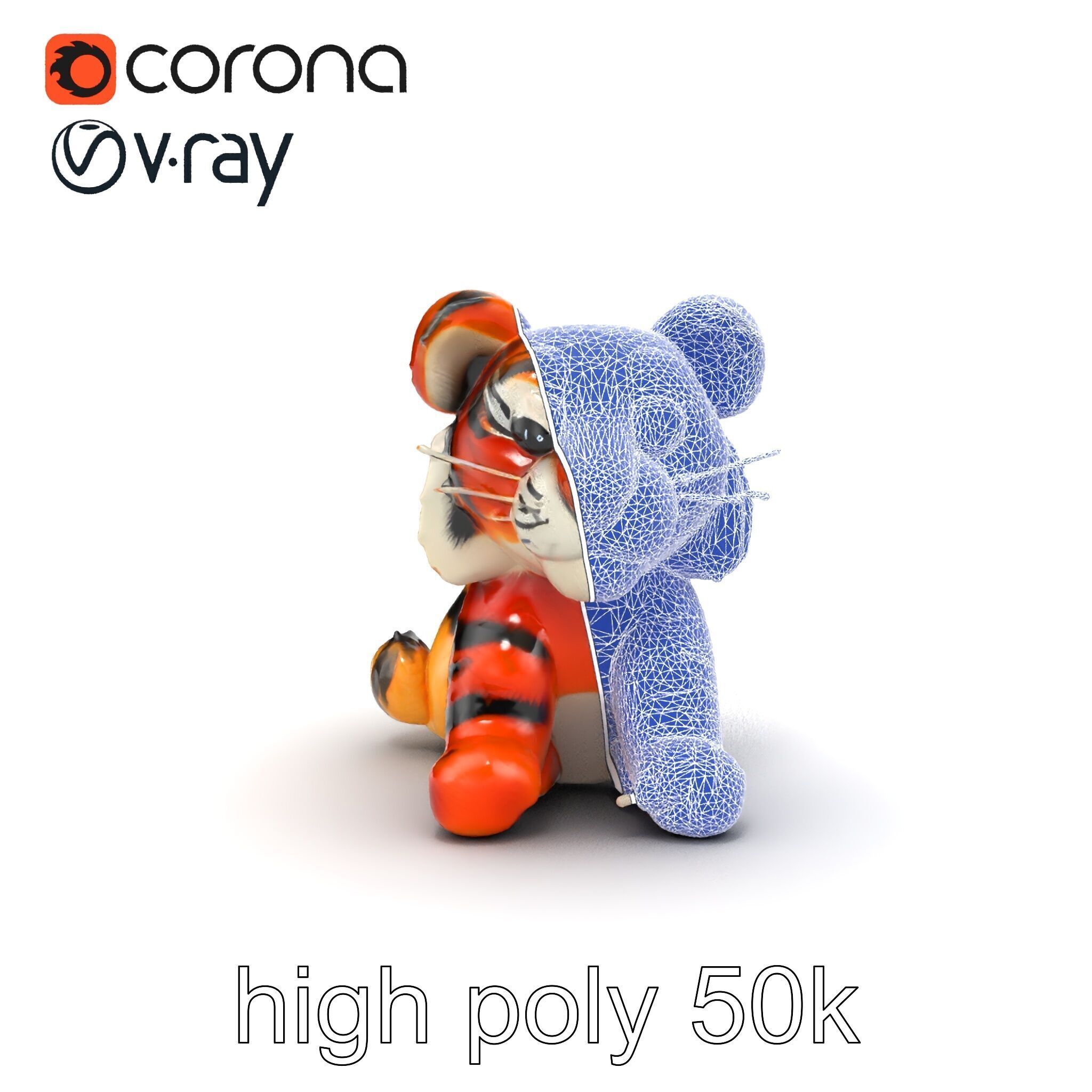 Fluffy Animal Puppets Model Pack Low-poly 3D model_27