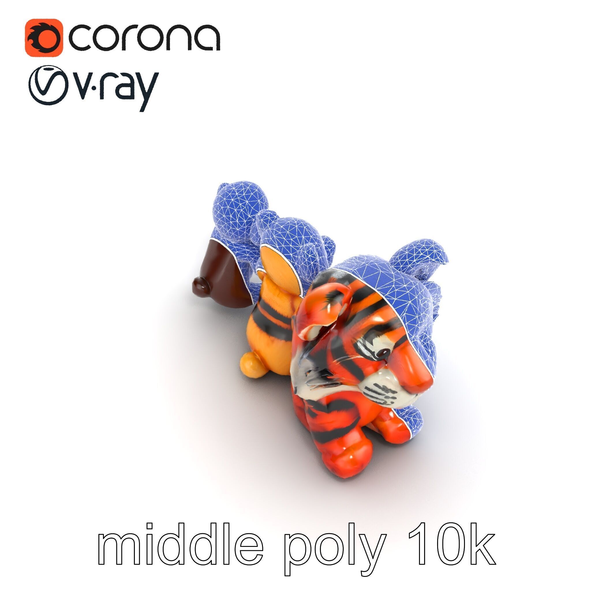 Fluffy Animal Puppets Model Pack Low-poly 3D model_21
