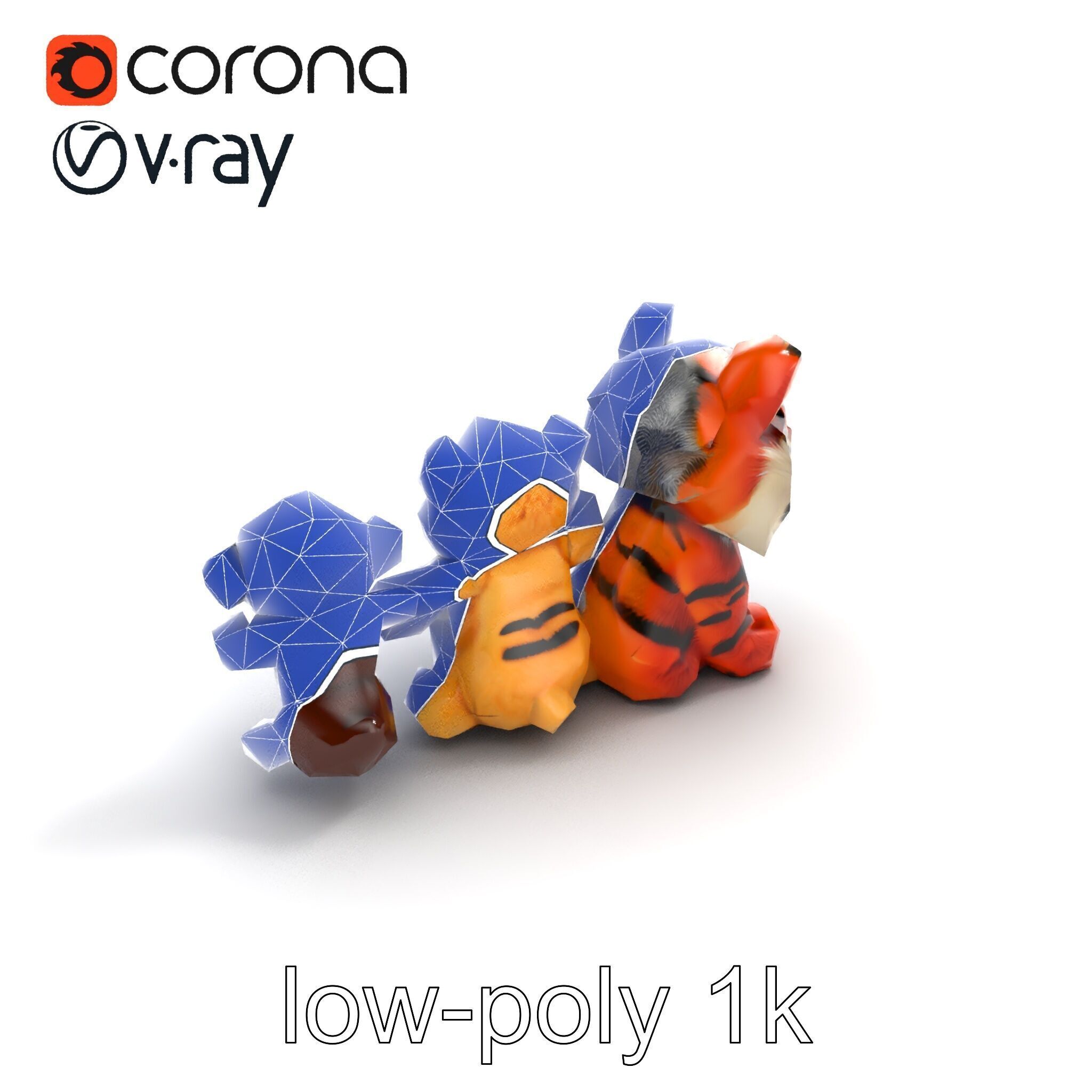 Fluffy Animal Puppets Model Pack Low-poly 3D model_19