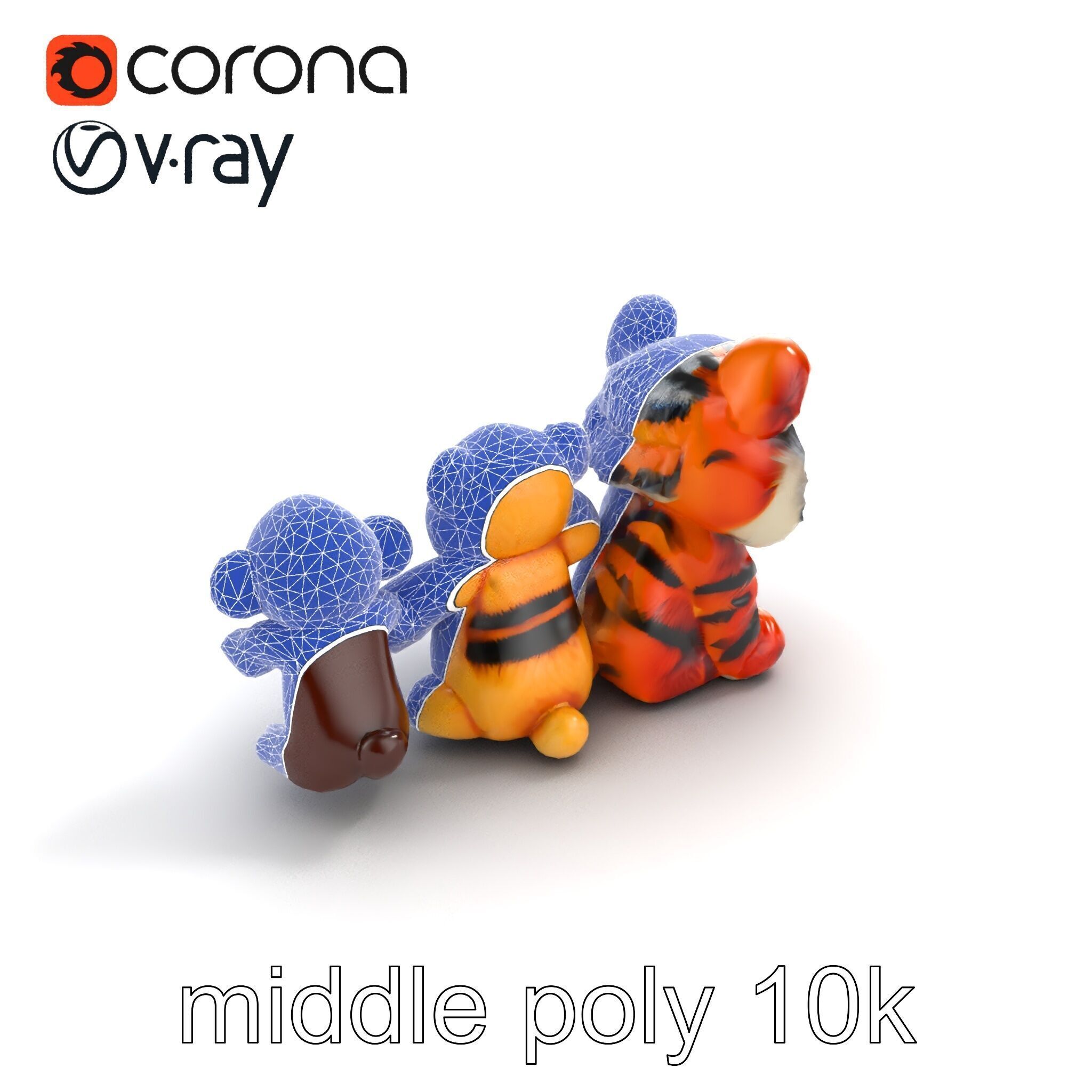 Fluffy Animal Puppets Model Pack Low-poly 3D model_11