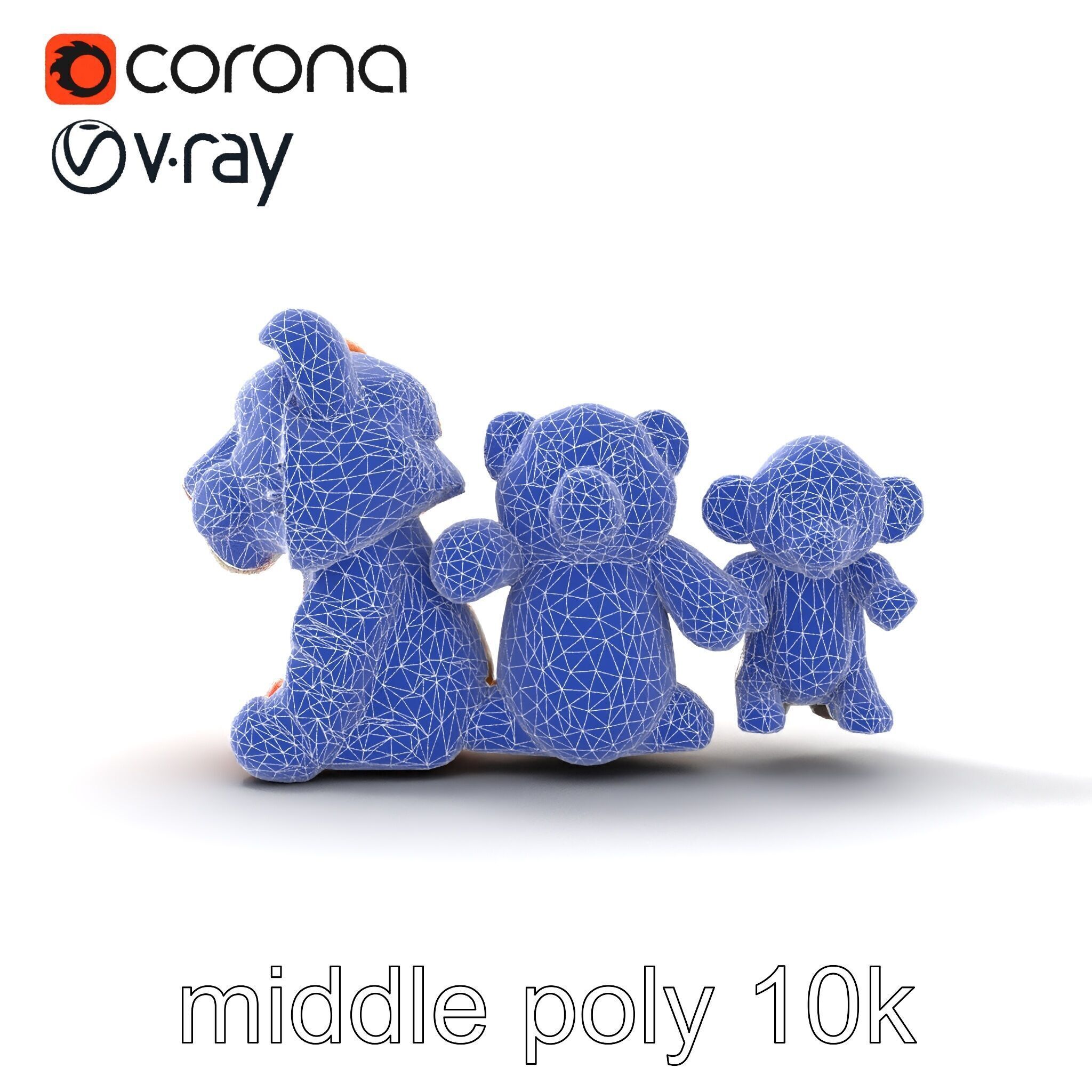 Fluffy Animal Puppets Model Pack Low-poly 3D model_28