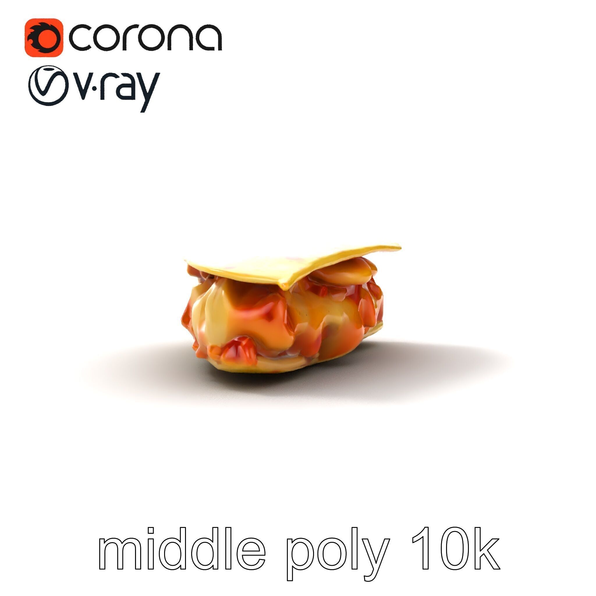 Realistic Chicken Quesadilla with Cheese Pull model pack Low-poly 3D model_12