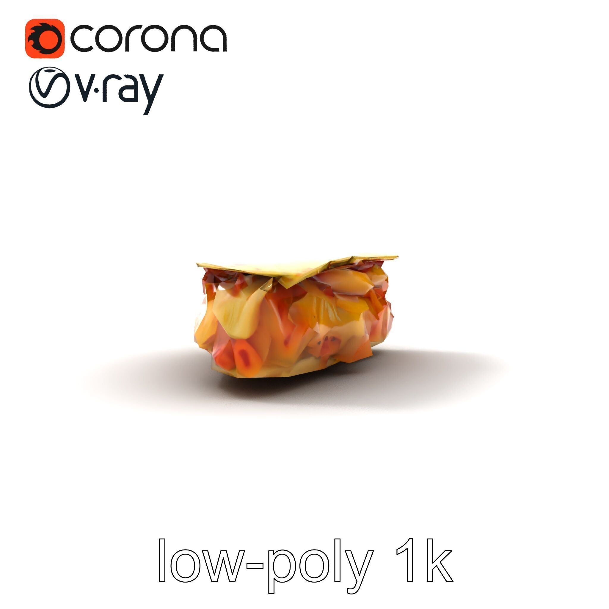 Realistic Chicken Quesadilla with Cheese Pull model pack Low-poly 3D model_13