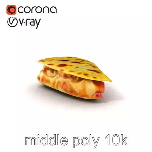 Realistic Chicken Quesadilla with Cheese Pull model pack