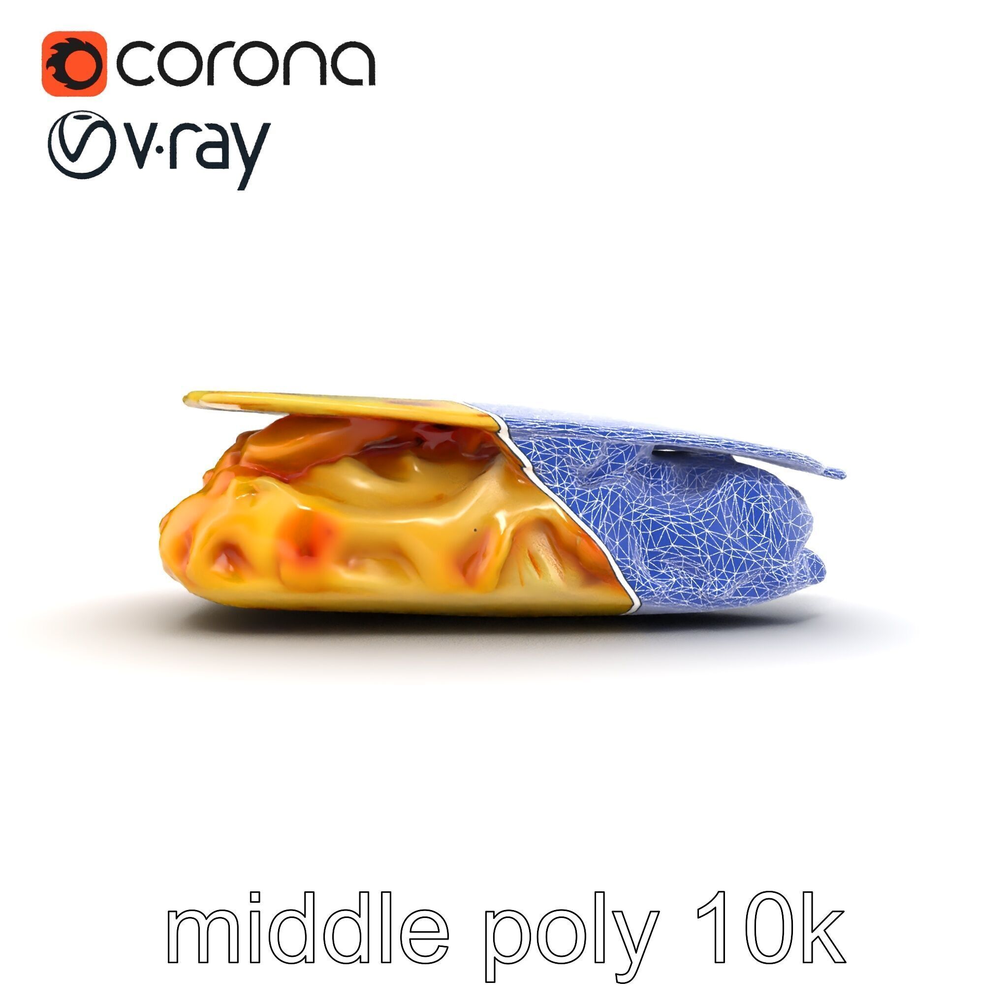 Realistic Chicken Quesadilla with Cheese Pull model pack Low-poly 3D model_19