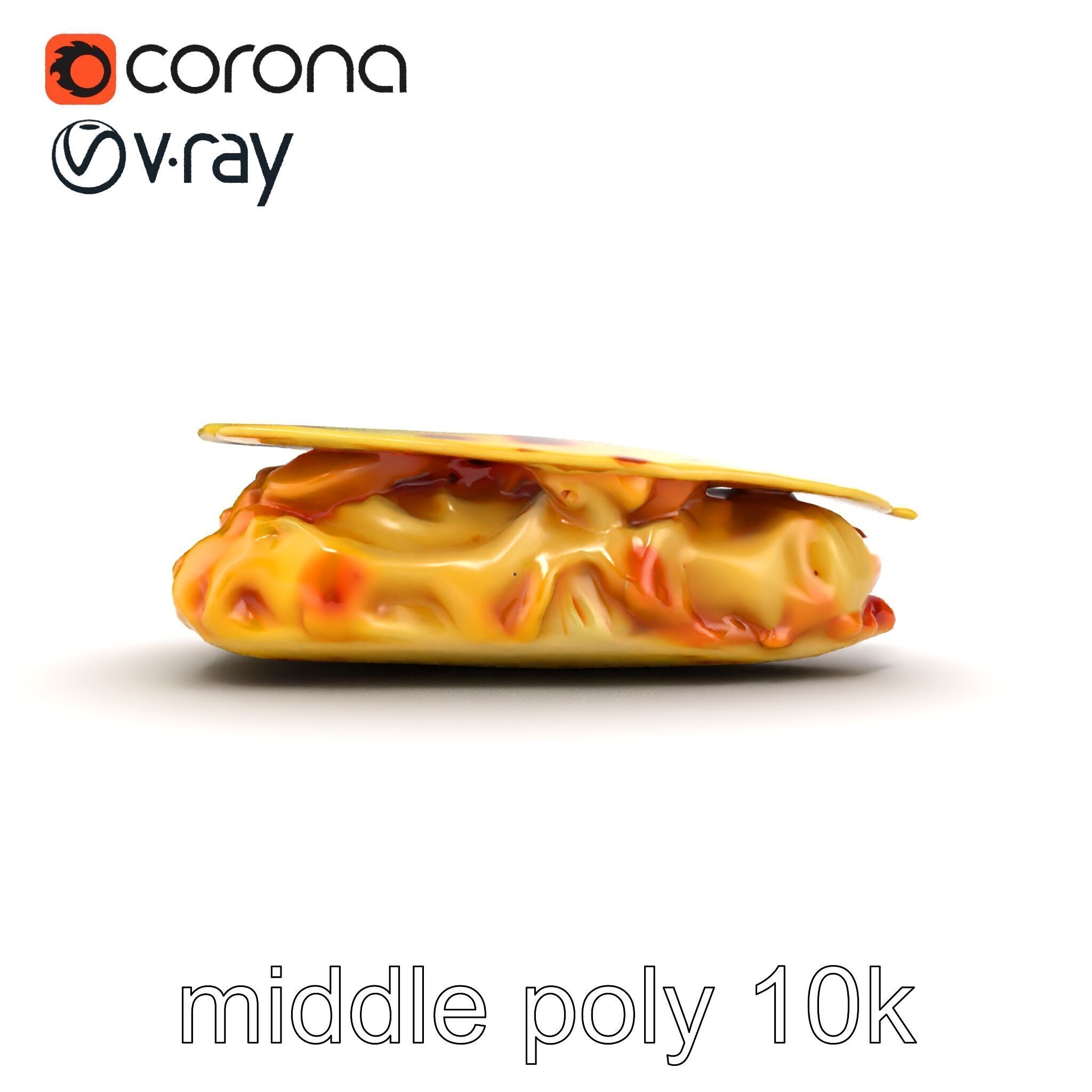 Realistic Chicken Quesadilla with Cheese Pull model pack Low-poly 3D model_30