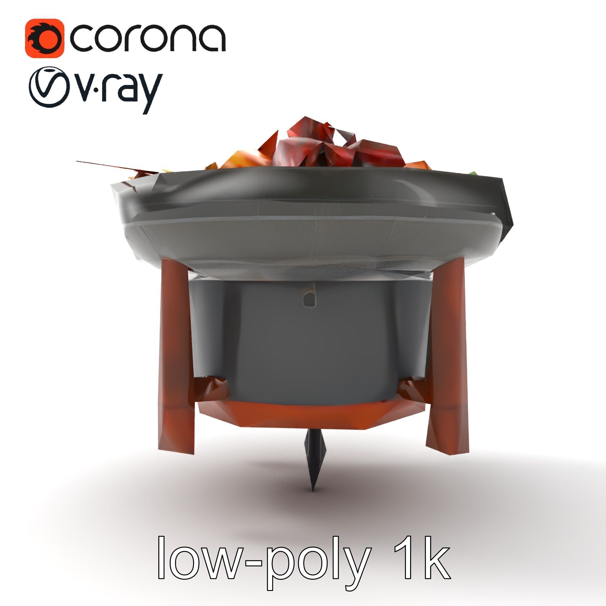 Korean BBQ Grill Table Photorealistic Model Pack Low-poly 3D model_30