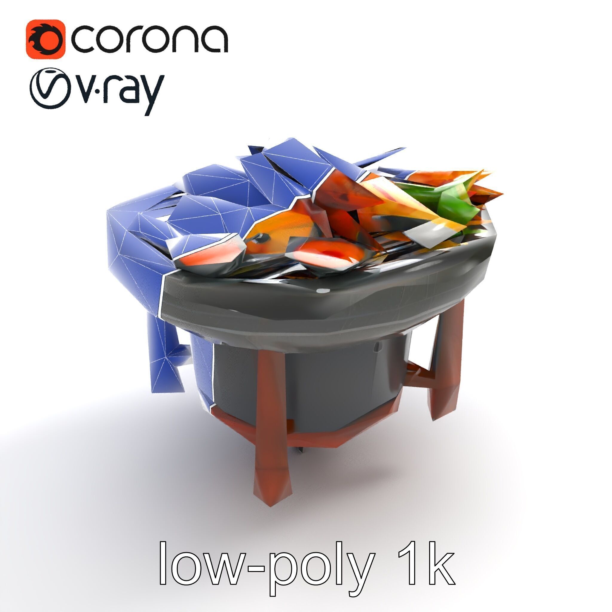 Korean BBQ Grill Table Photorealistic Model Pack Low-poly 3D model_22