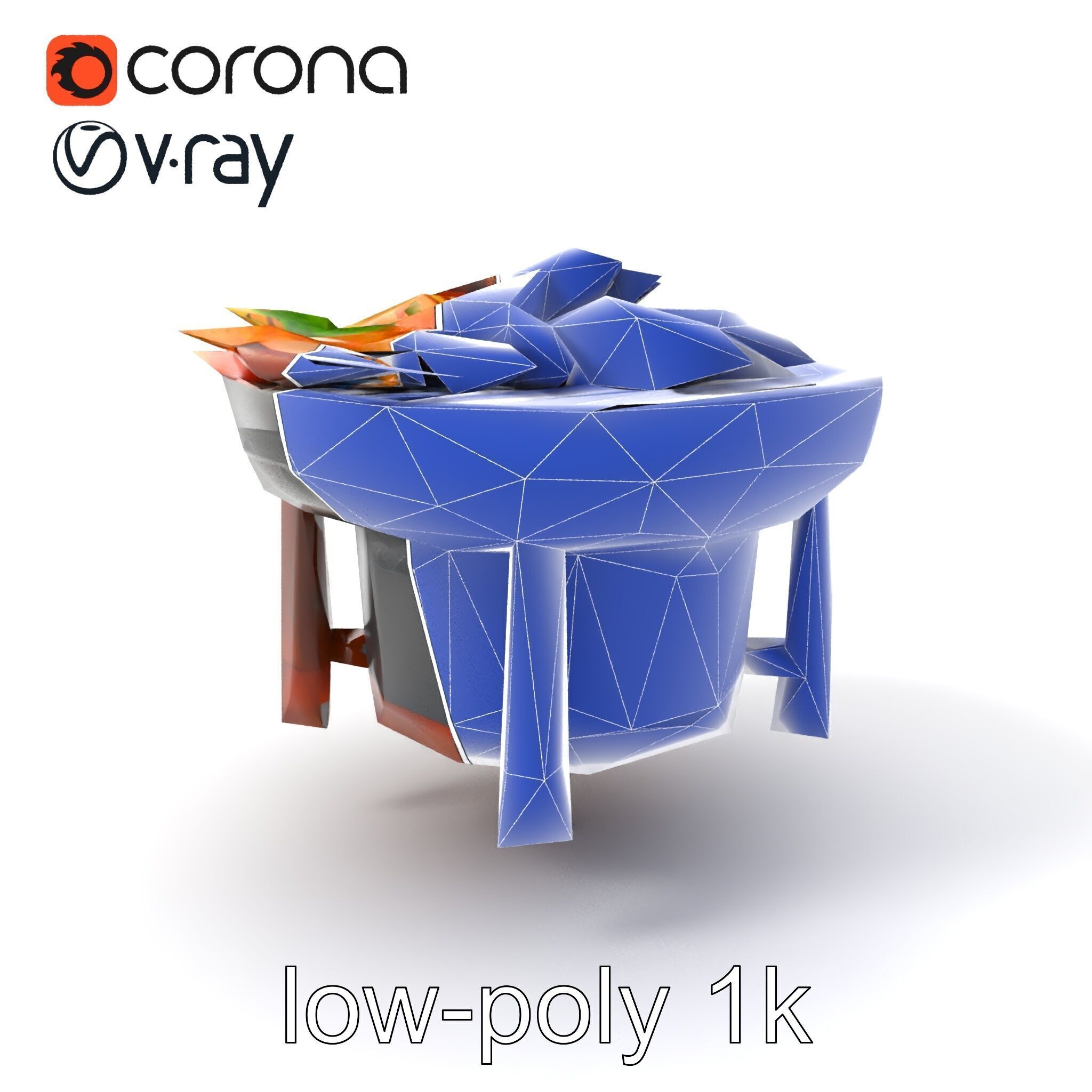 Korean BBQ Grill Table Photorealistic Model Pack Low-poly 3D model_6