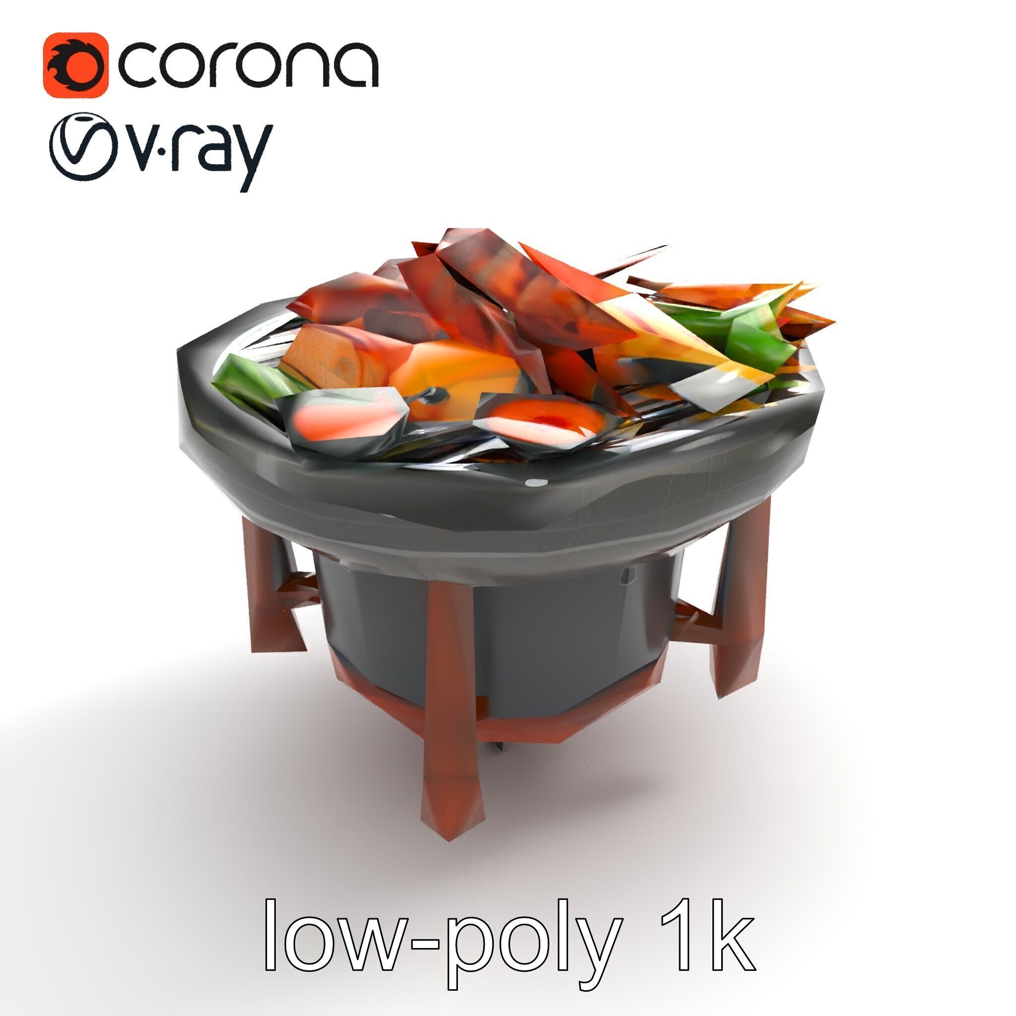 Korean BBQ Grill Table Photorealistic Model Pack Low-poly 3D model_8
