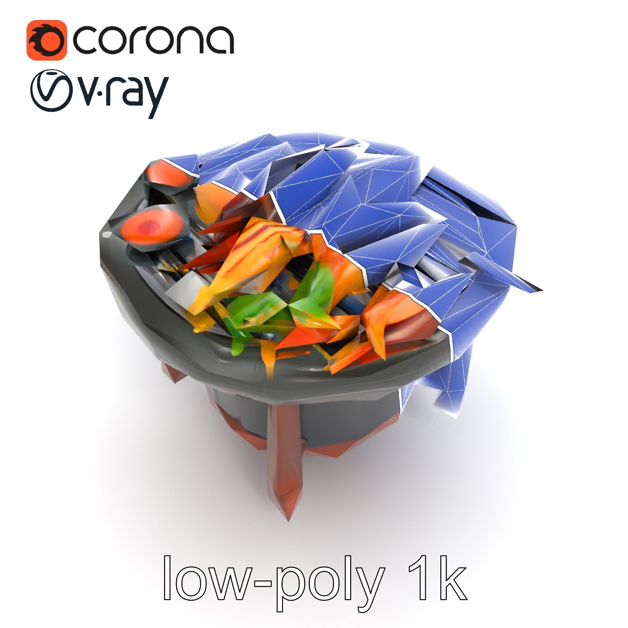 Korean BBQ Grill Table Photorealistic Model Pack Low-poly 3D model_14