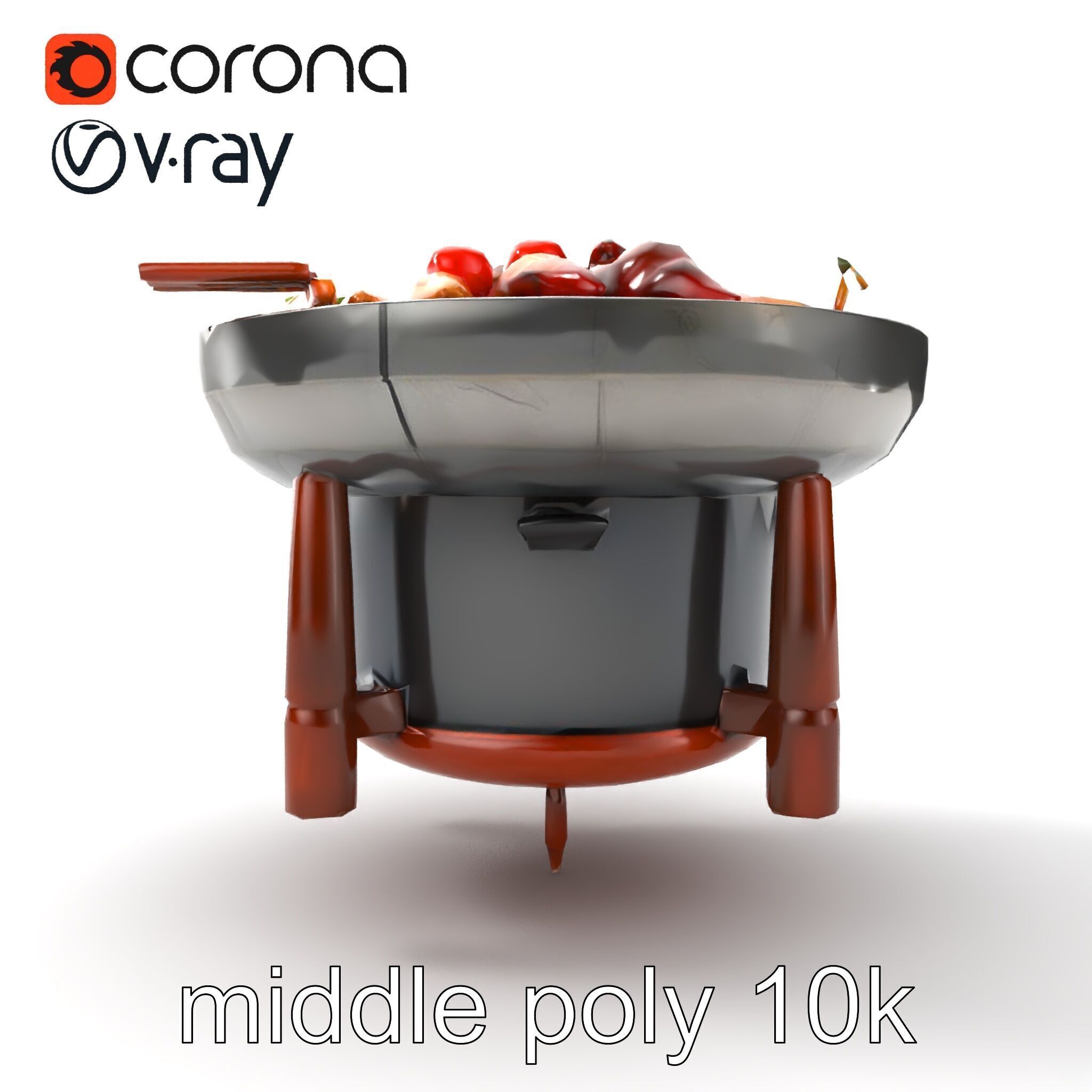 Korean BBQ Grill Table Photorealistic Model Pack Low-poly 3D model_26