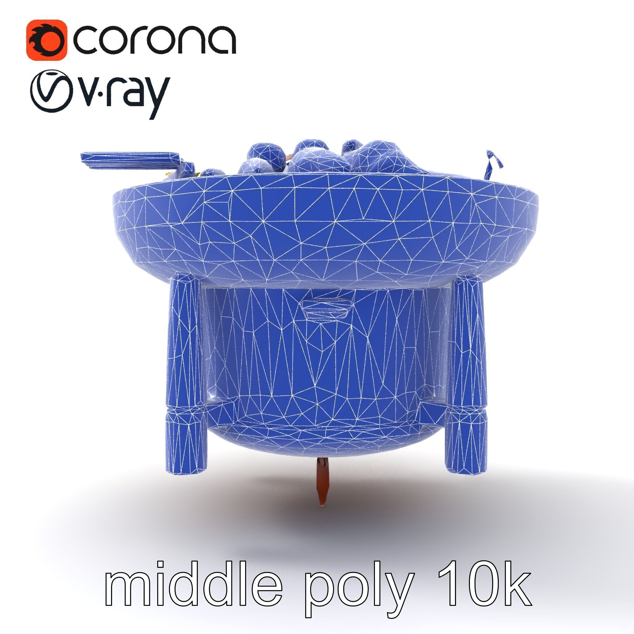 Korean BBQ Grill Table Photorealistic Model Pack Low-poly 3D model_24