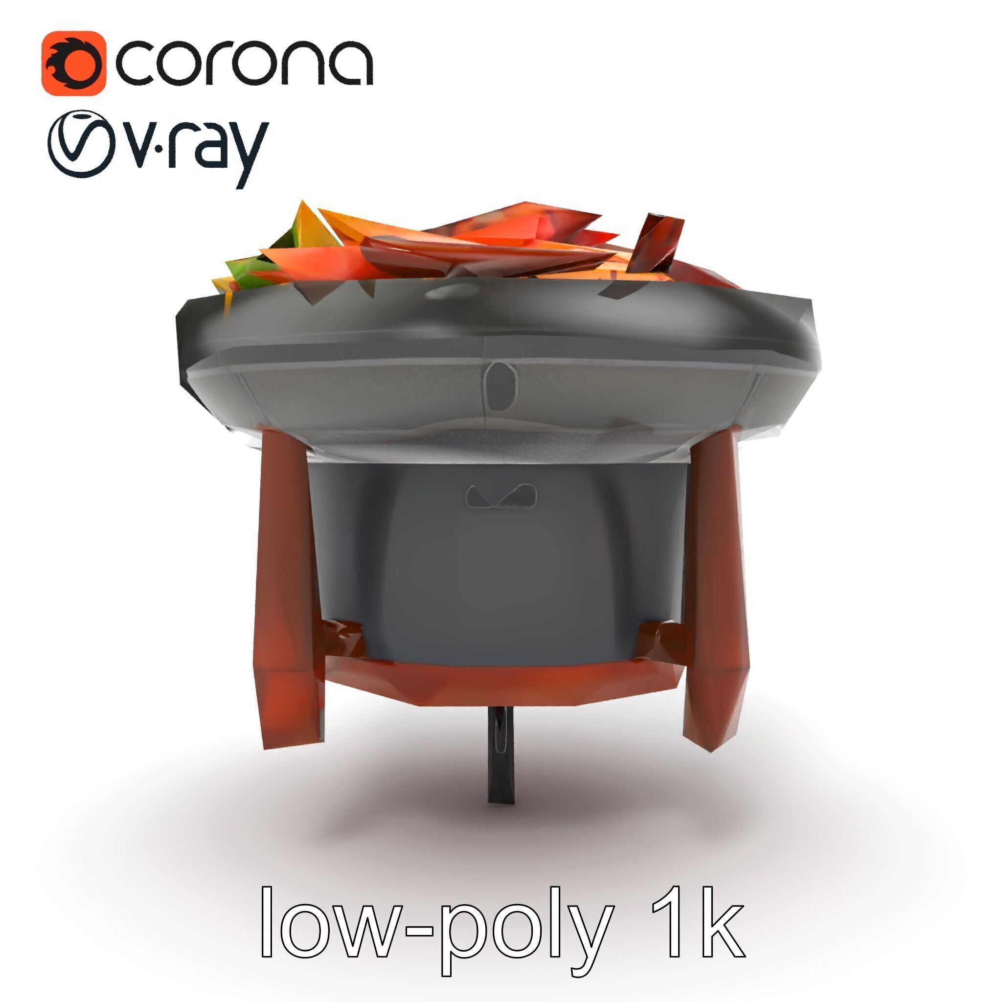 Korean BBQ Grill Table Photorealistic Model Pack Low-poly 3D model_15