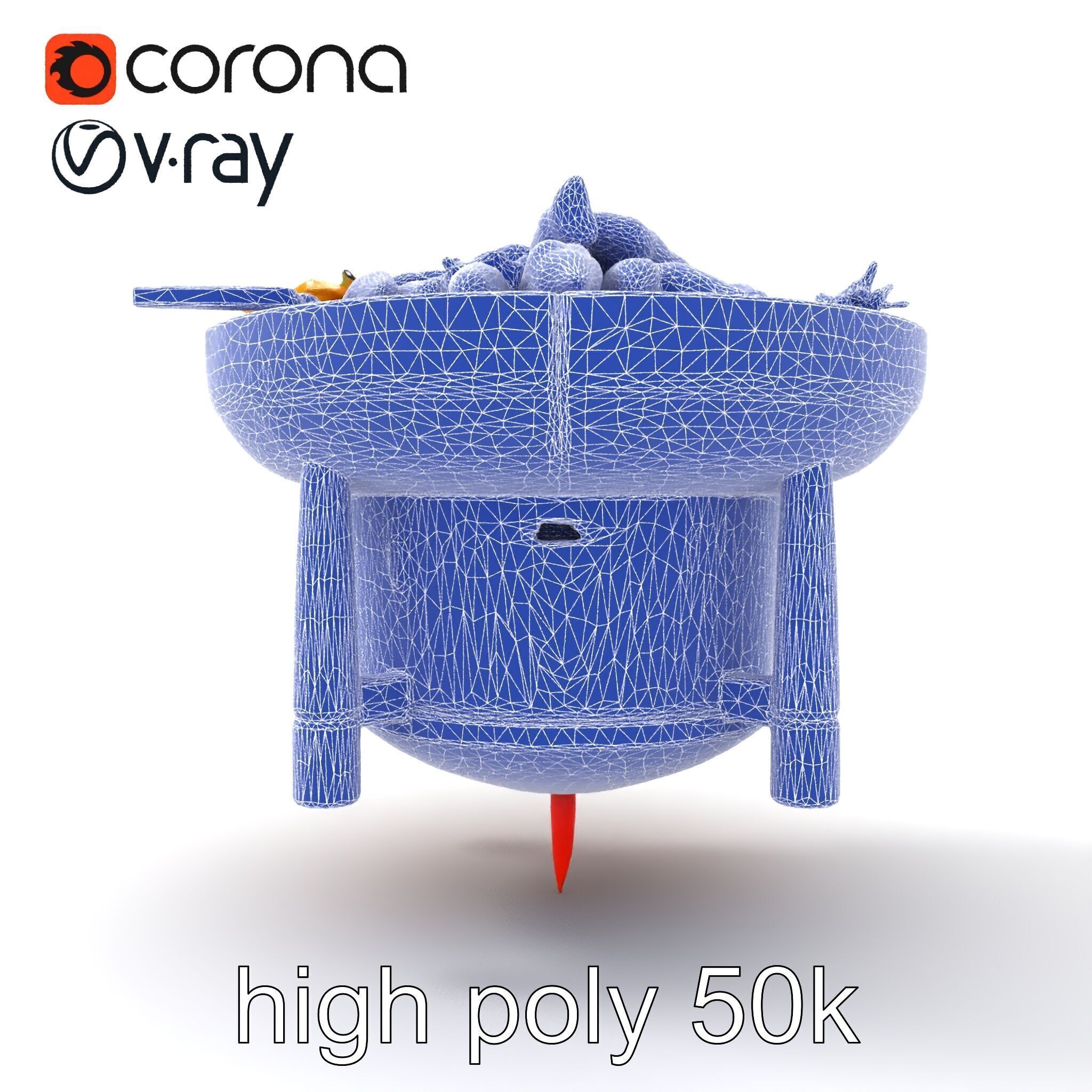 Korean BBQ Grill Table Photorealistic Model Pack Low-poly 3D model_28