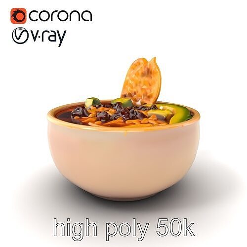 Tortilla Soup Culinary Delight model pack Low-poly 3D model 2