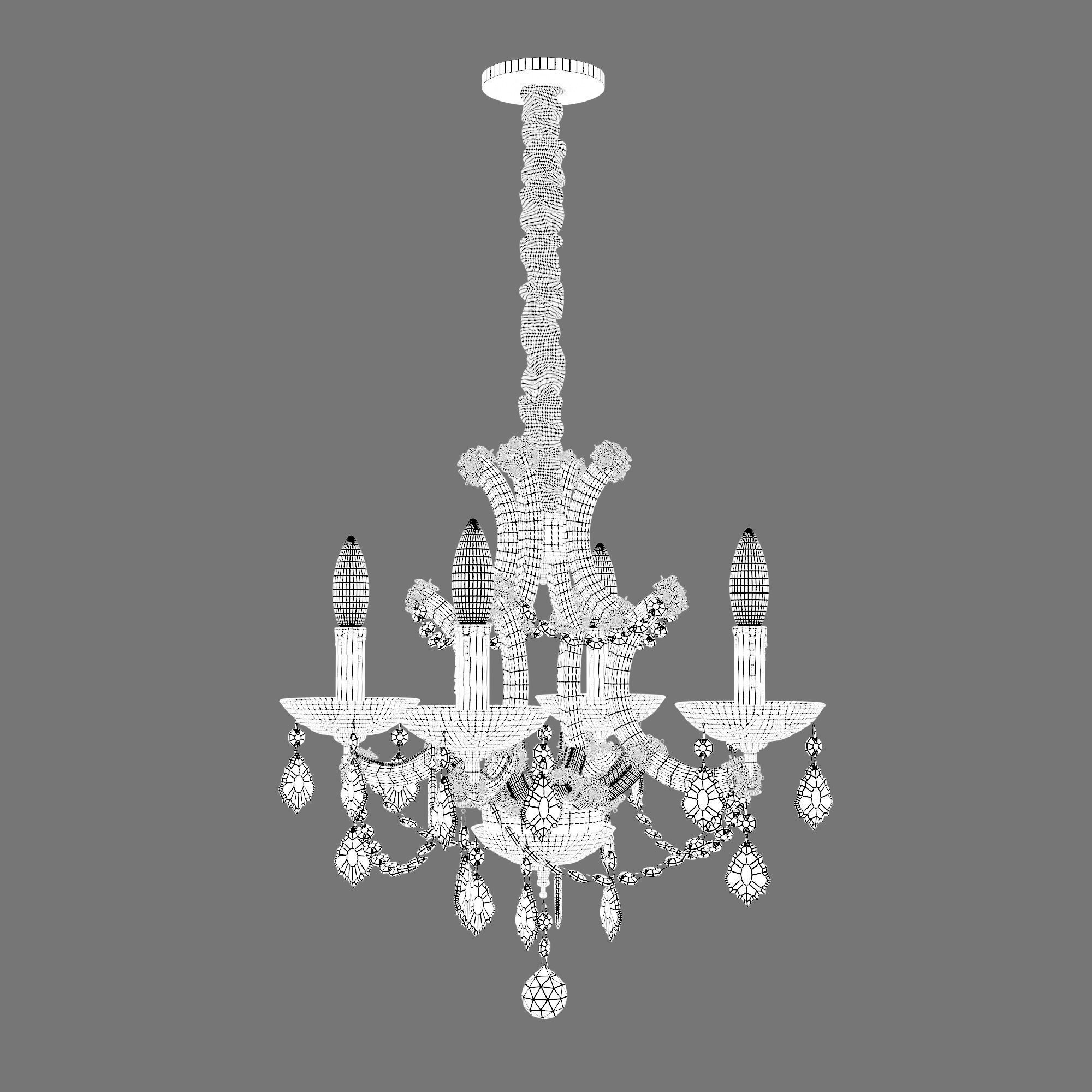 golden teak chandelier 3D model_3