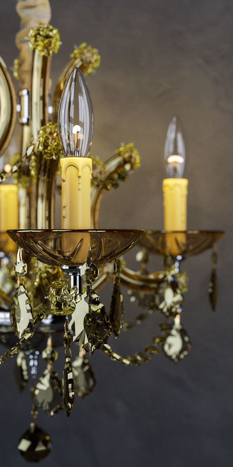 golden teak chandelier 3D model_2