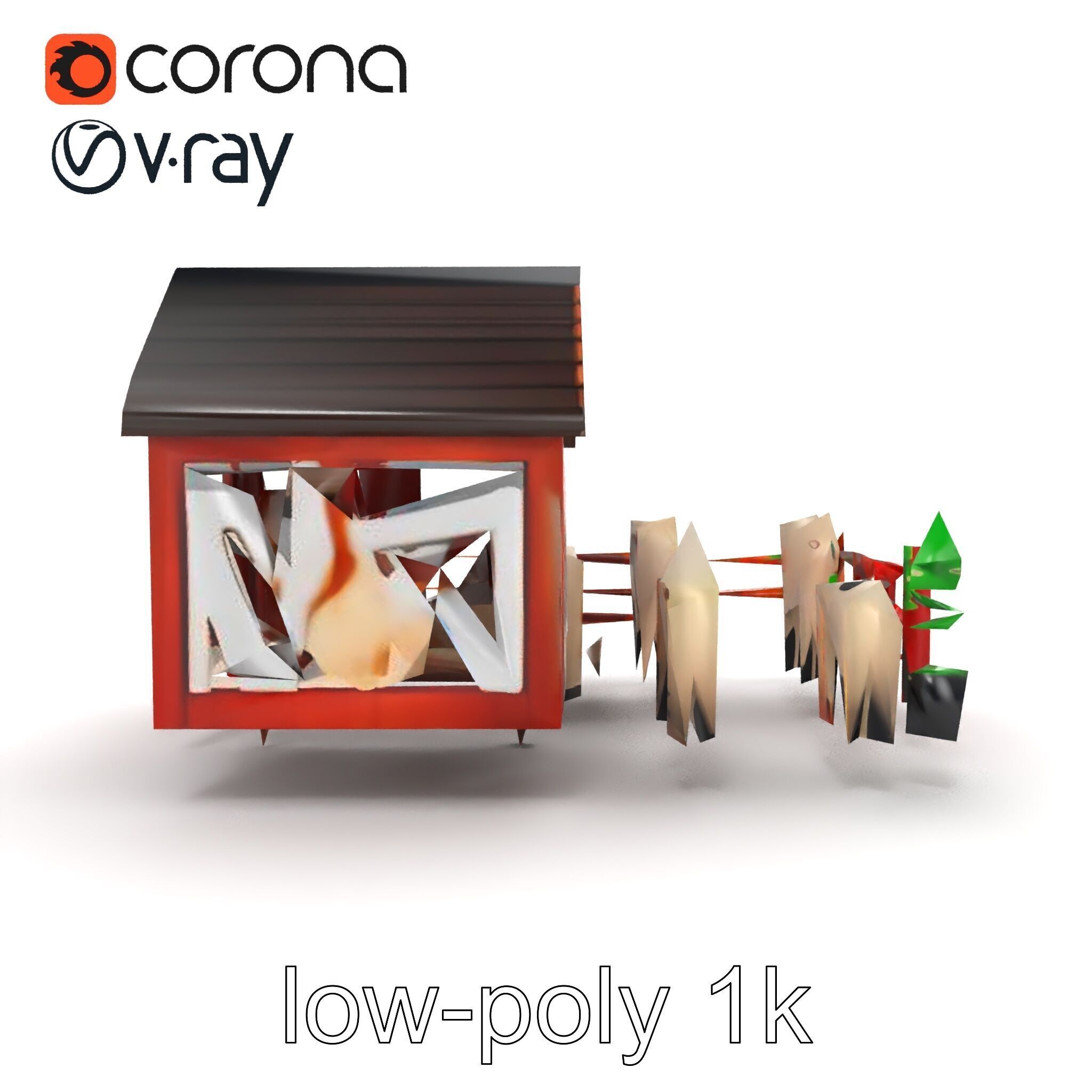 Farmyard Animal Playset Model Pack Low-poly 3D model_16
