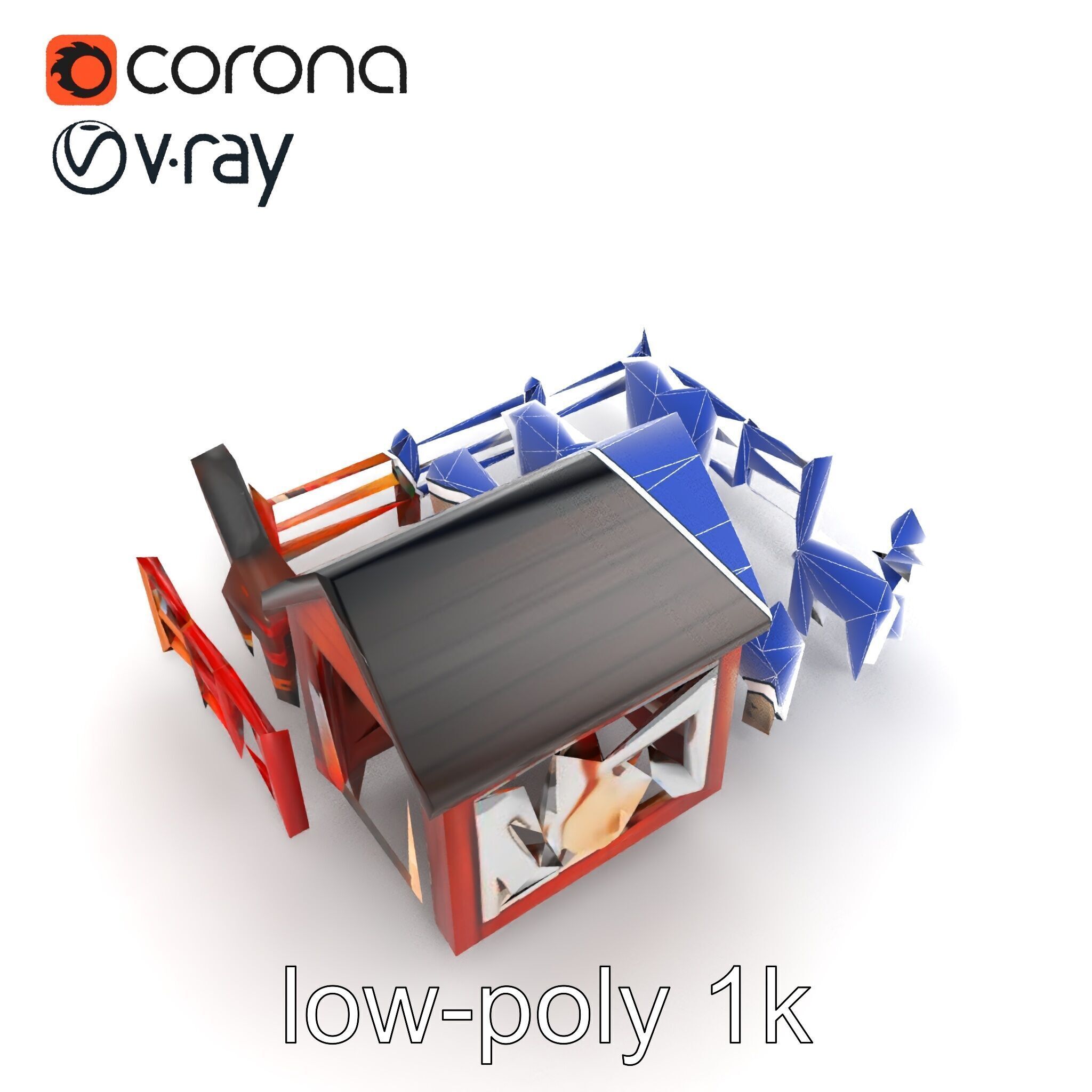 Farmyard Animal Playset Model Pack Low-poly 3D model_20