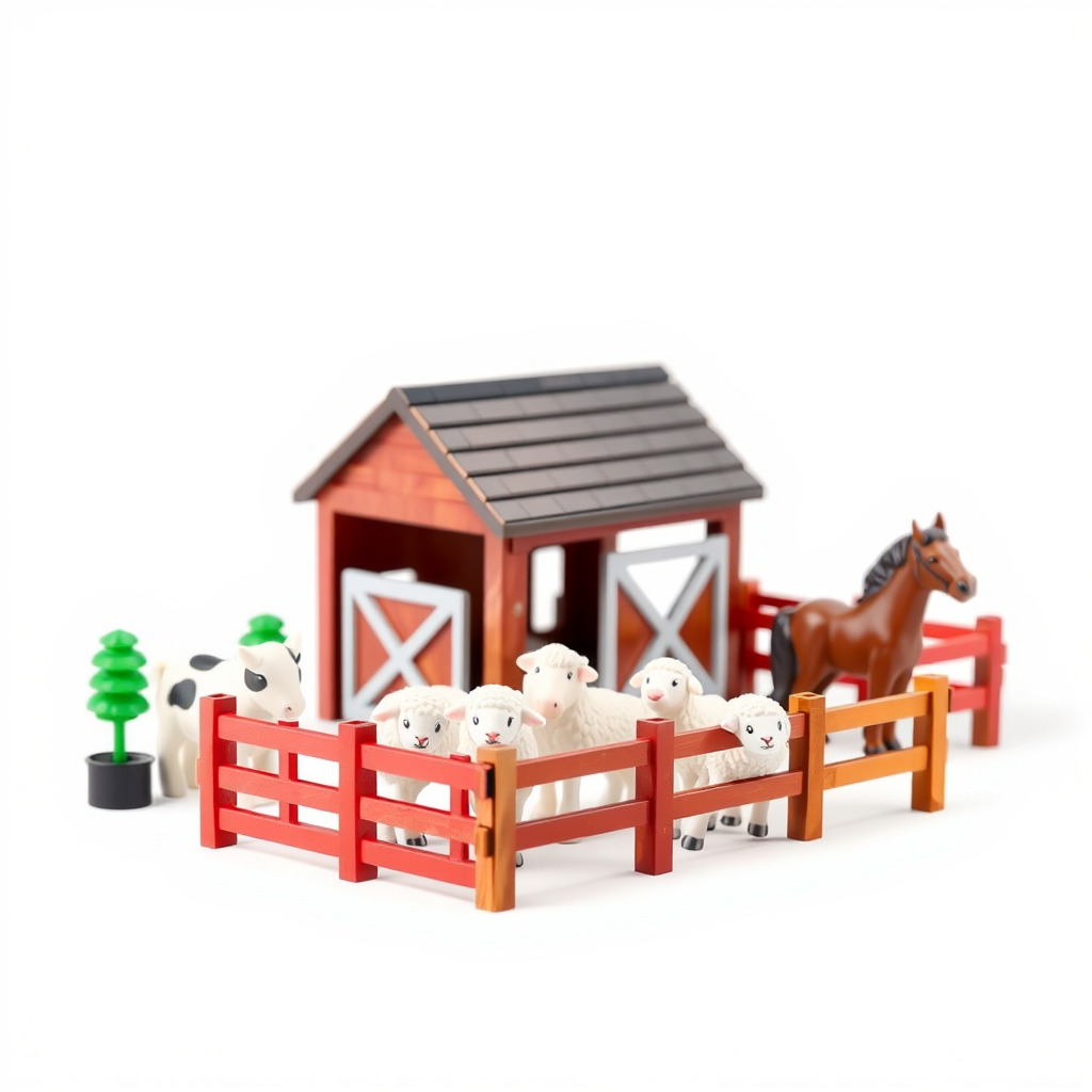 Farmyard Animal Playset Model Pack Low-poly 3D model_3