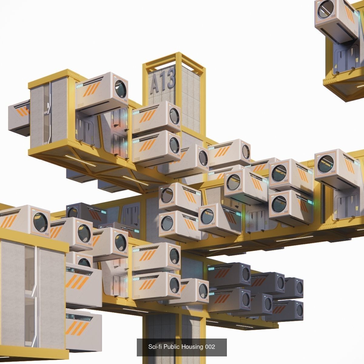 Sci-Fi City Prop Pack Futuristic Cyberpunk 3D Assets 002 3D Model Collection_6