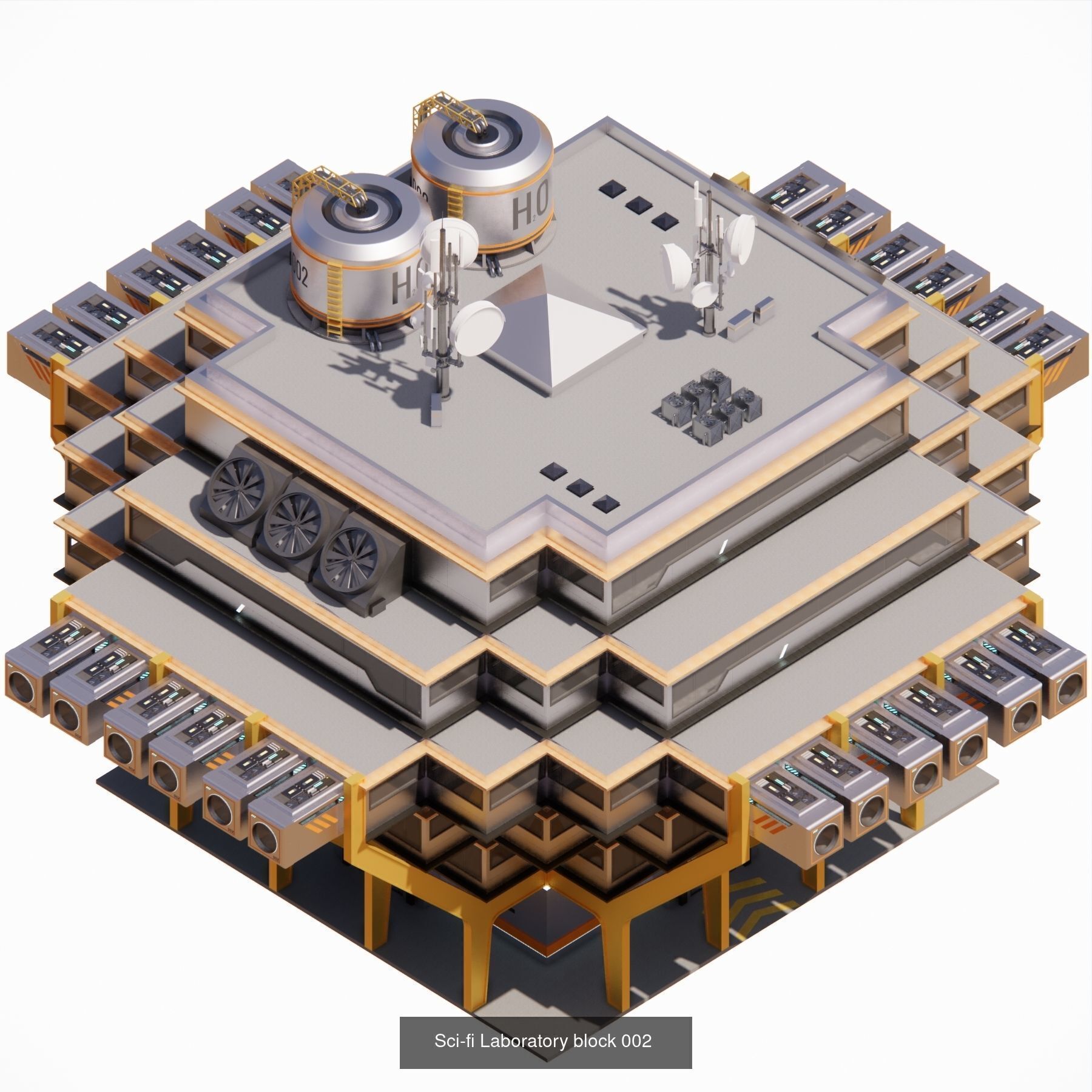 Sci-Fi City Prop Pack Futuristic Cyberpunk 3D Assets 002 3D Model Collection_10