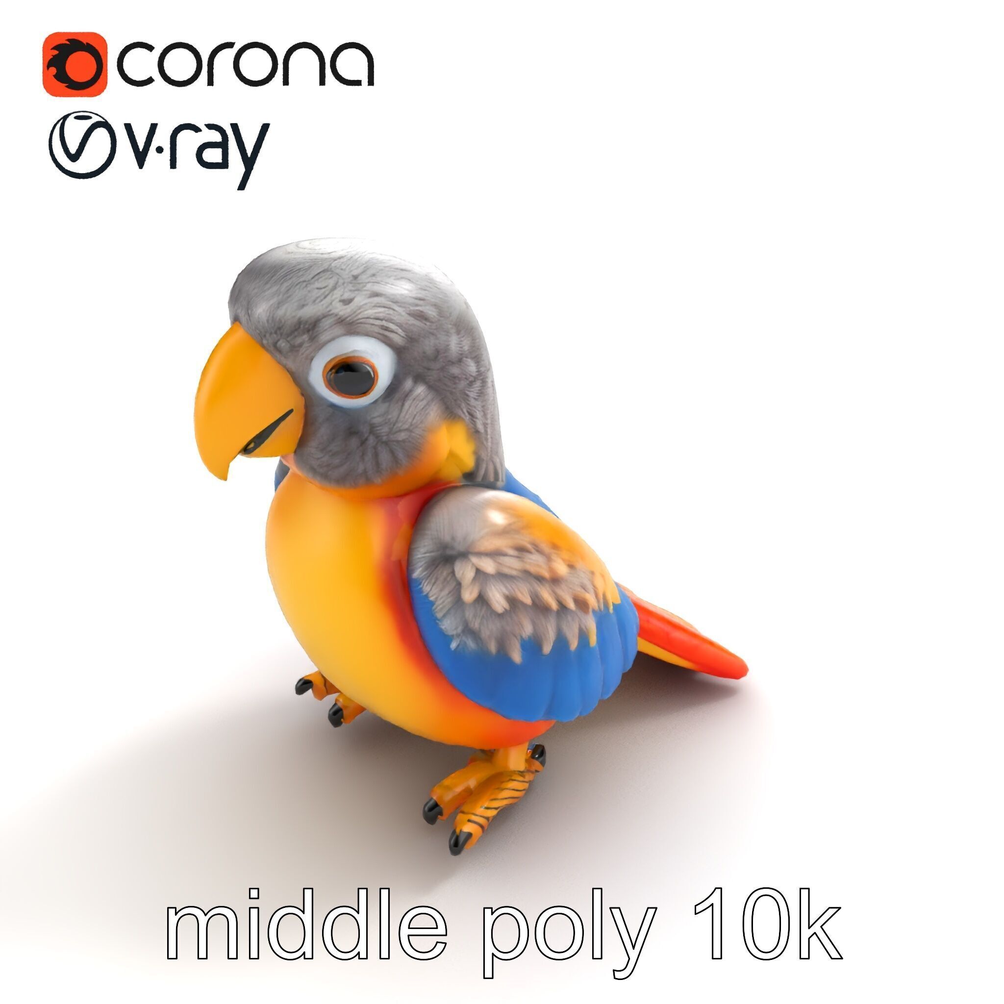 Interactive Talking Parrot Toy model pack Low-poly 3D model_7