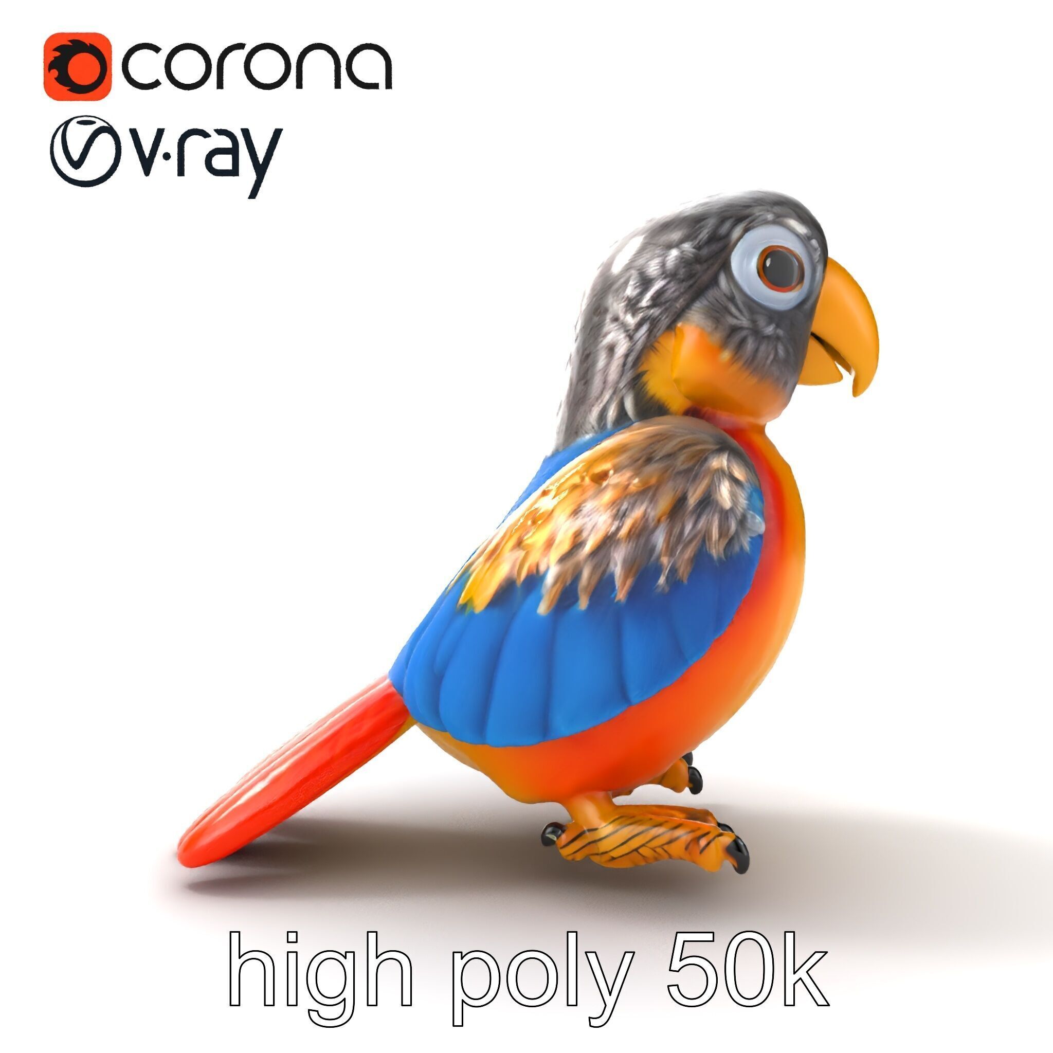 Interactive Talking Parrot Toy model pack Low-poly 3D model_12