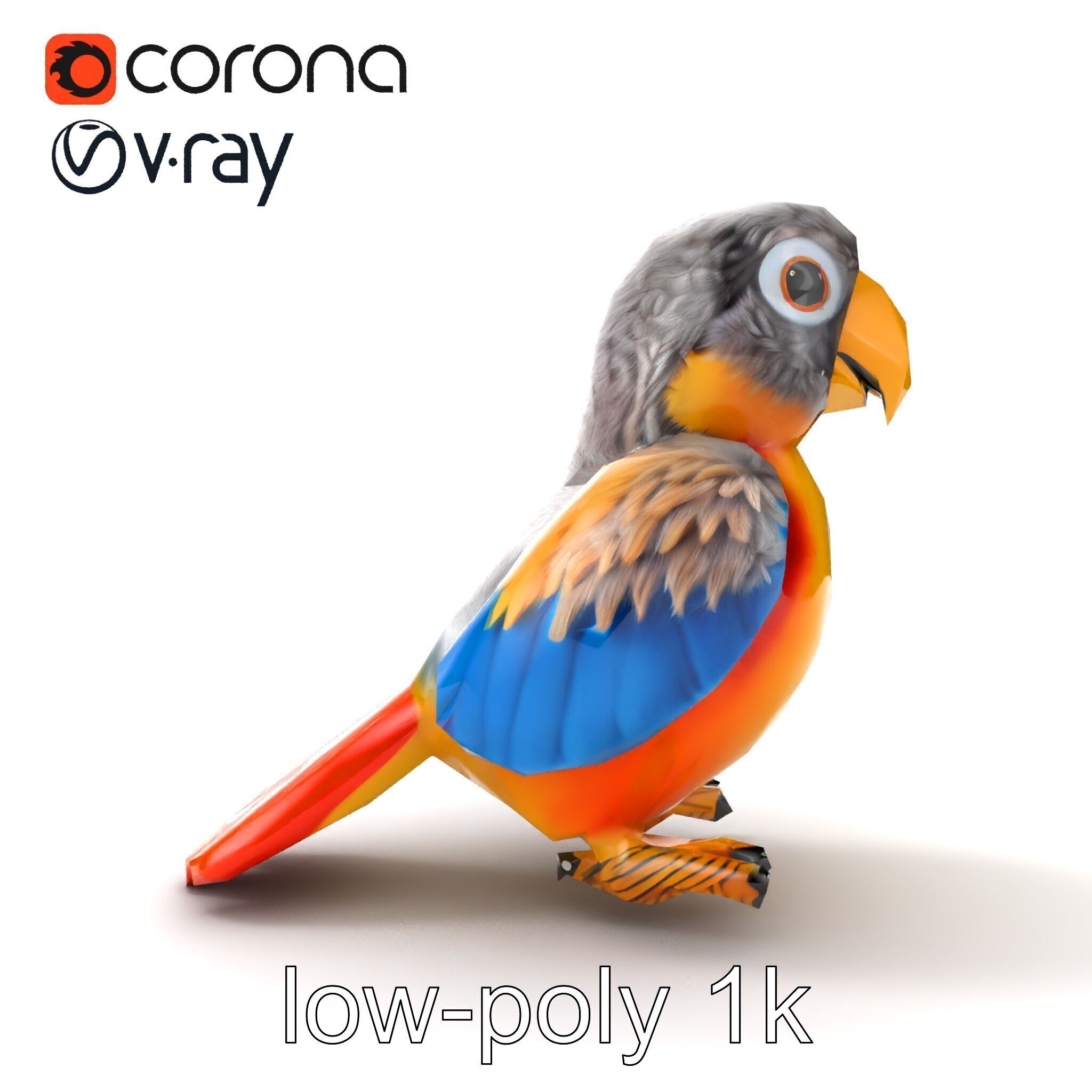 Interactive Talking Parrot Toy model pack Low-poly 3D model_14