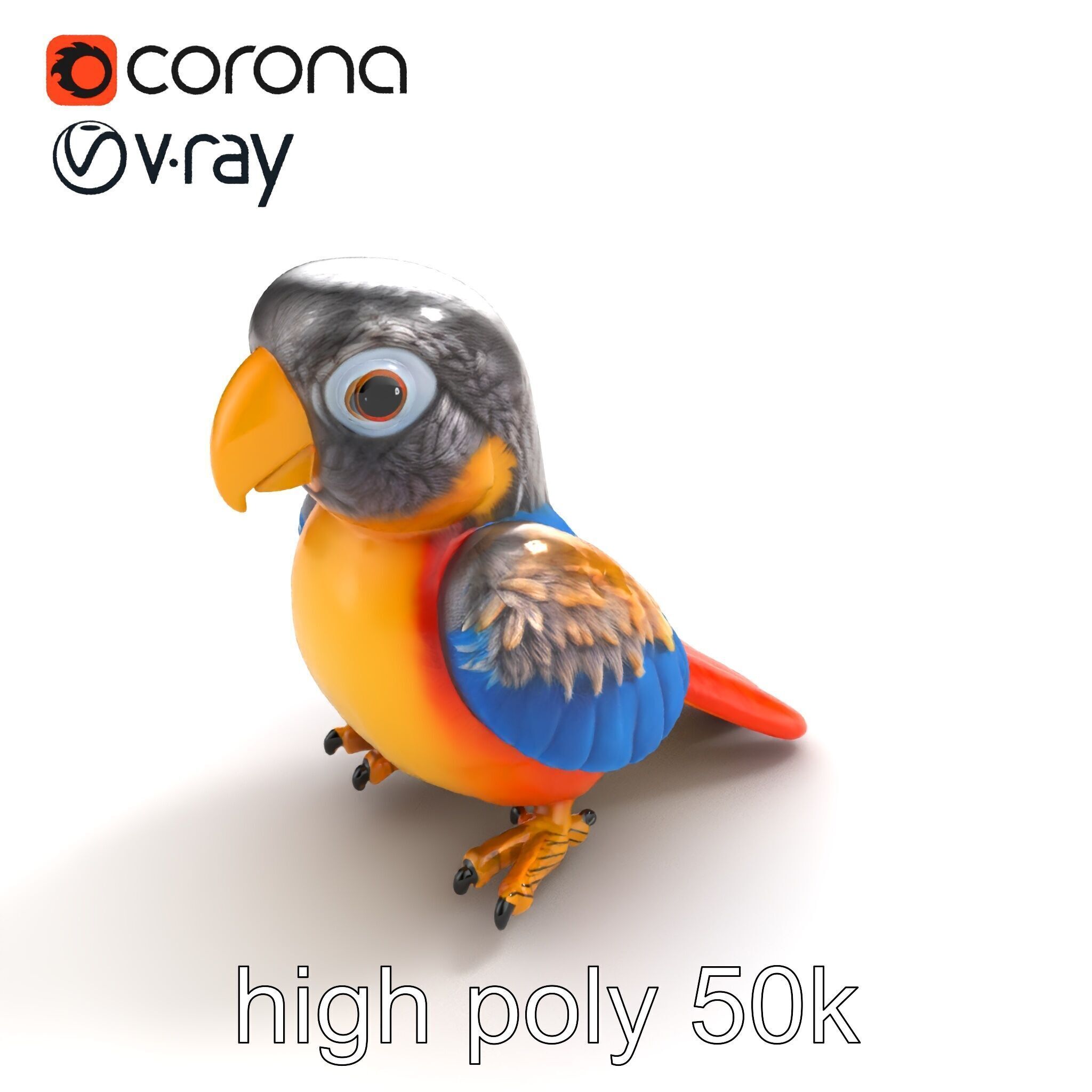Interactive Talking Parrot Toy model pack Low-poly 3D model_9