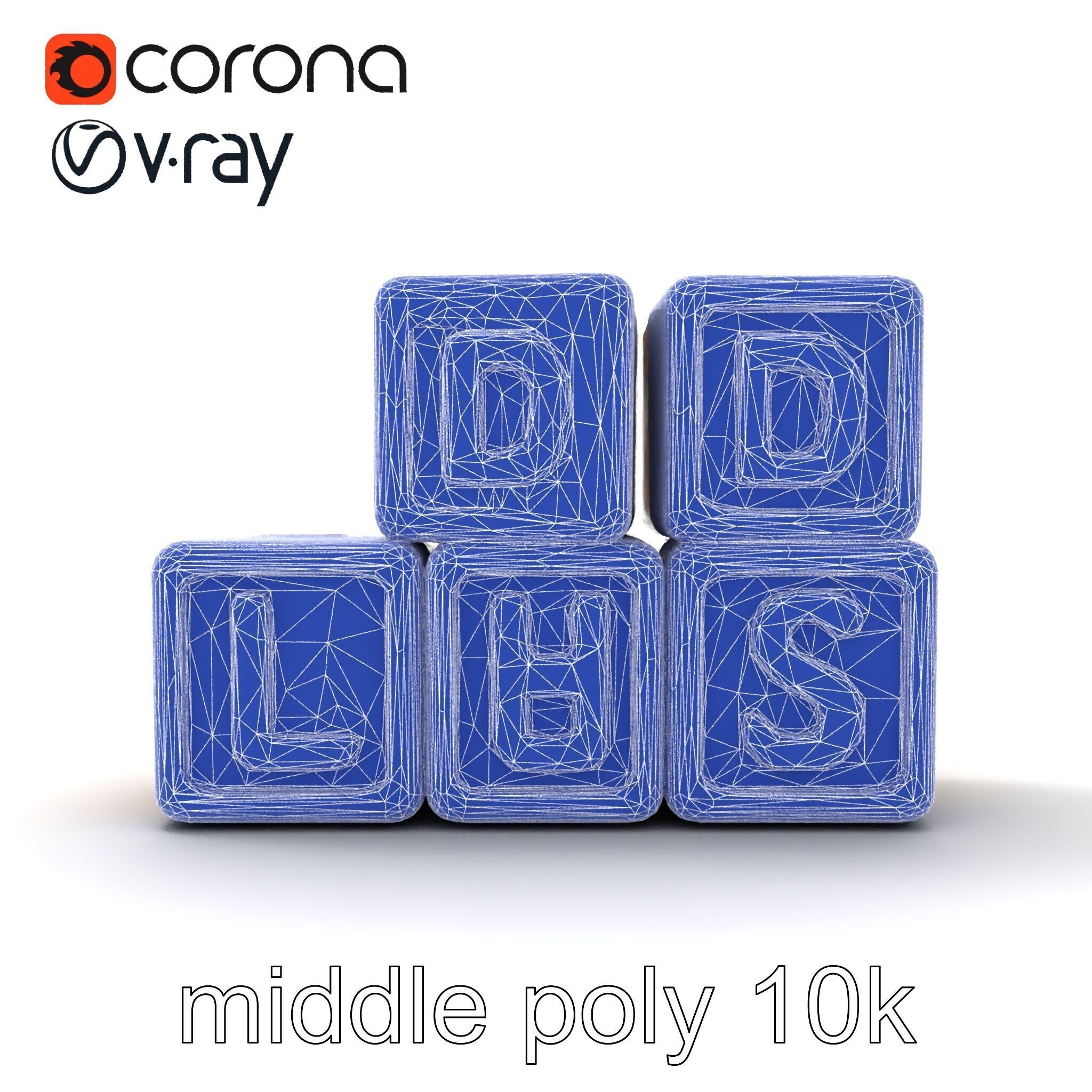 Alphabet Learning Blocks 3D Model Pack Low-poly 3D model_17