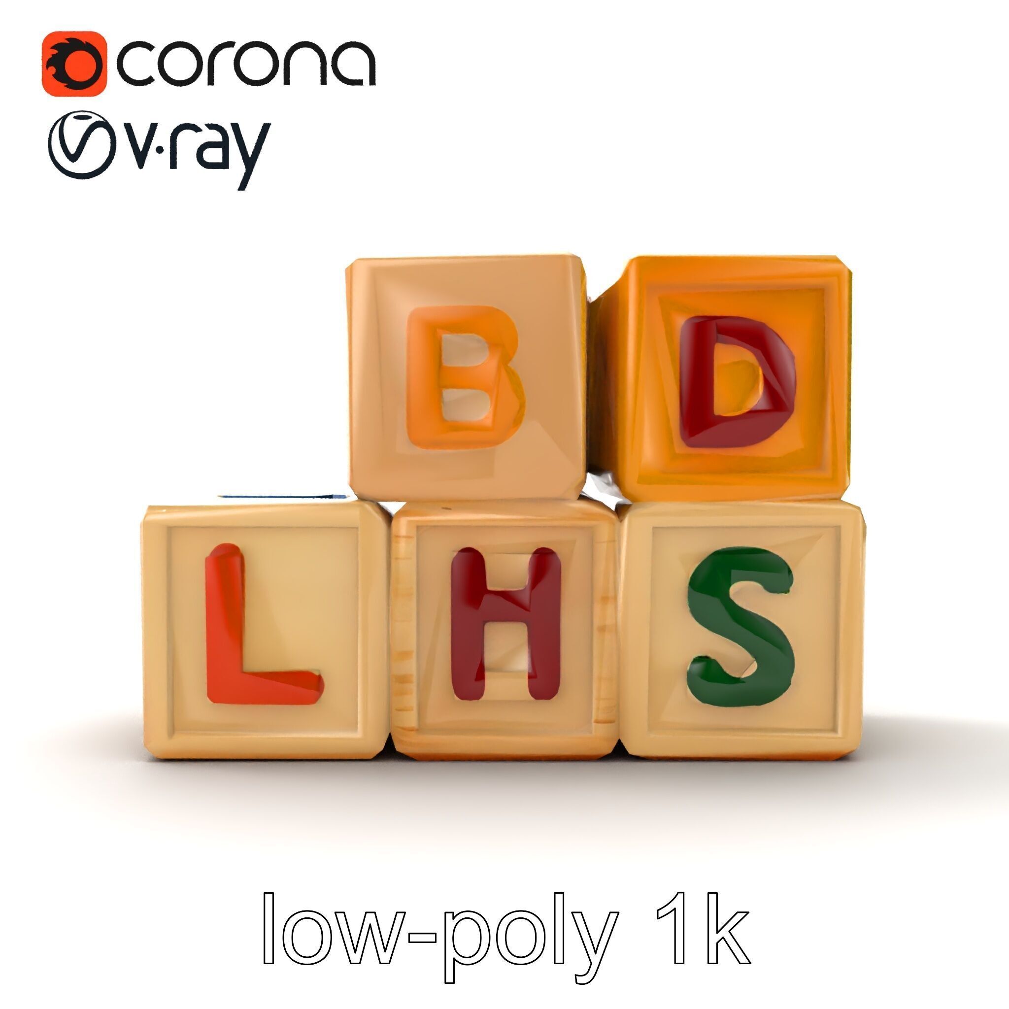 Alphabet Learning Blocks 3D Model Pack Low-poly 3D model_28