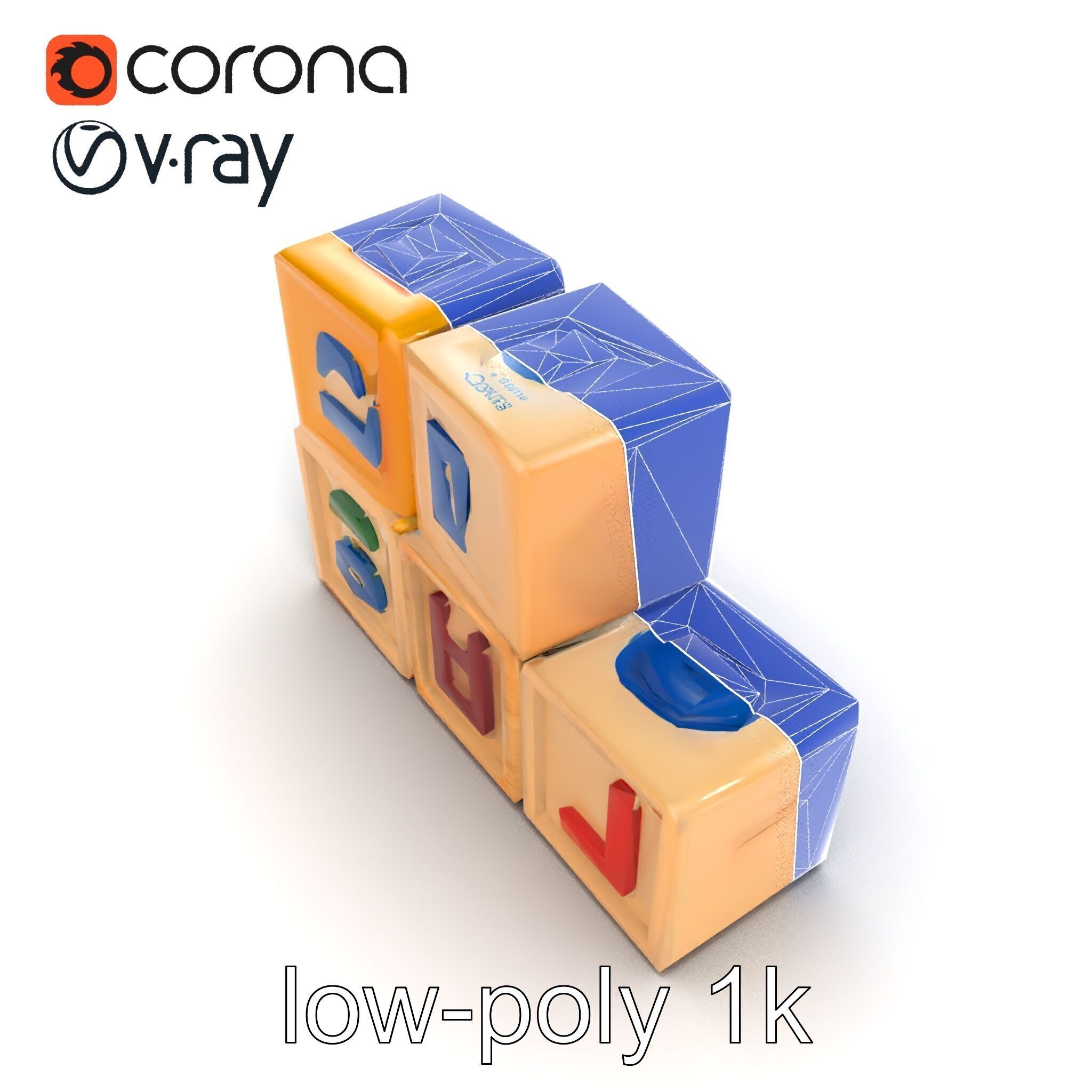 Alphabet Learning Blocks 3D Model Pack Low-poly 3D model_31