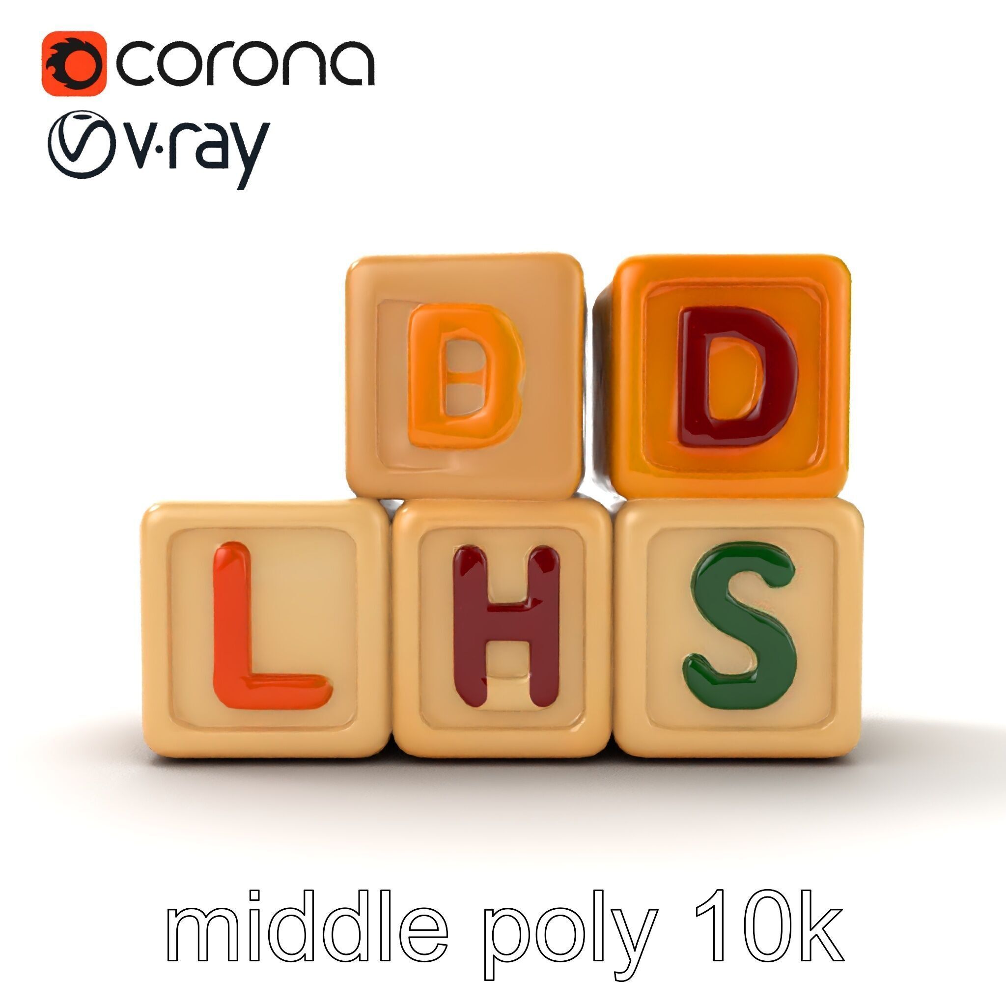 Alphabet Learning Blocks 3D Model Pack Low-poly 3D model_16