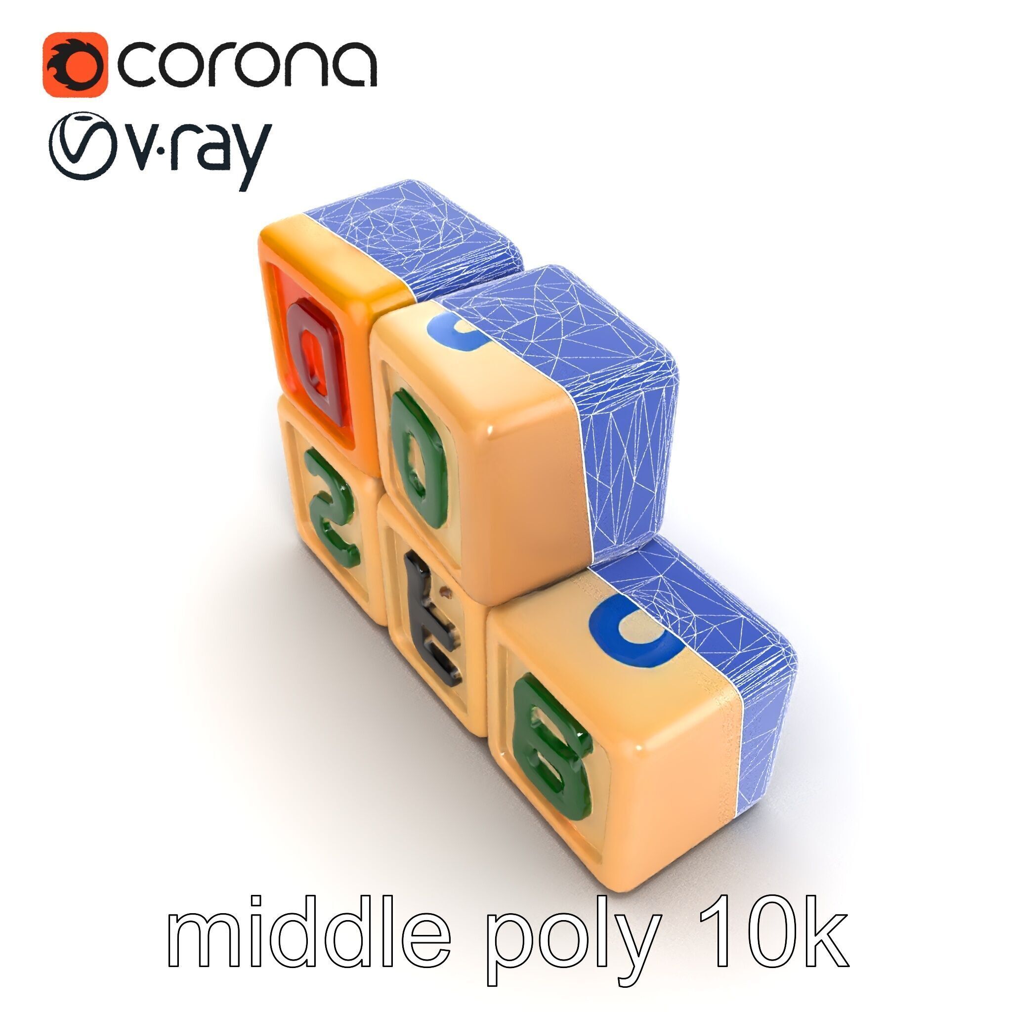 Alphabet Learning Blocks 3D Model Pack Low-poly 3D model_23